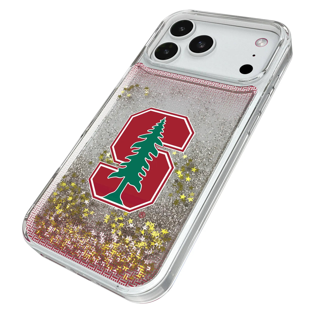 Stanford University Cardinal Linen iPhone Glitter Phone Case for Apple iPhone - Isometric View#Device_iPhone 18 Pro Max