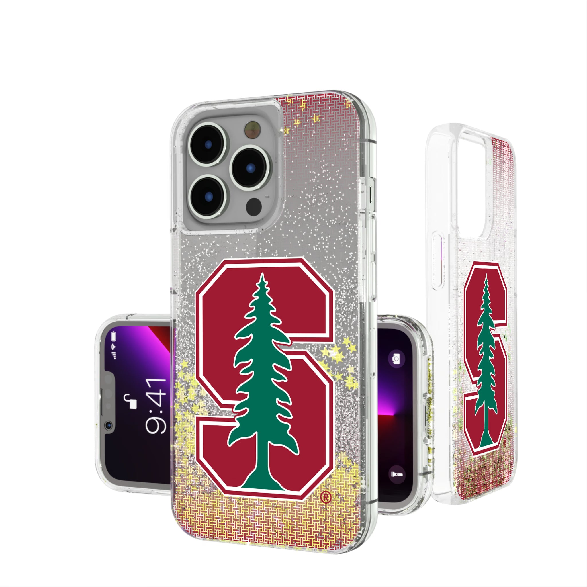 Stanford University Cardinal Linen iPhone Glitter Phone Case for Apple iPhone