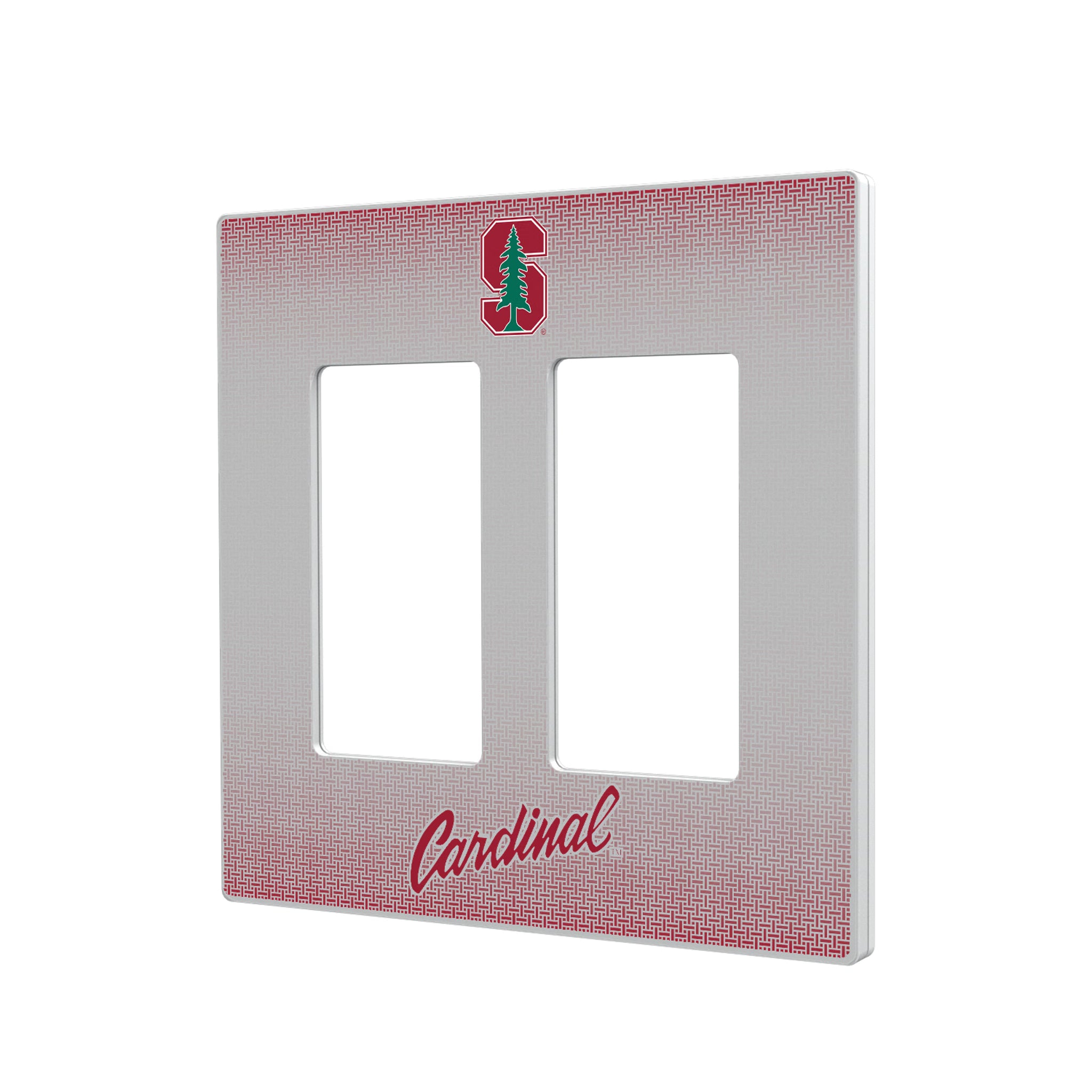 Stanford University Cardinal Linen Hidden-Screw Light Switch Plate#Style_Double Rocker