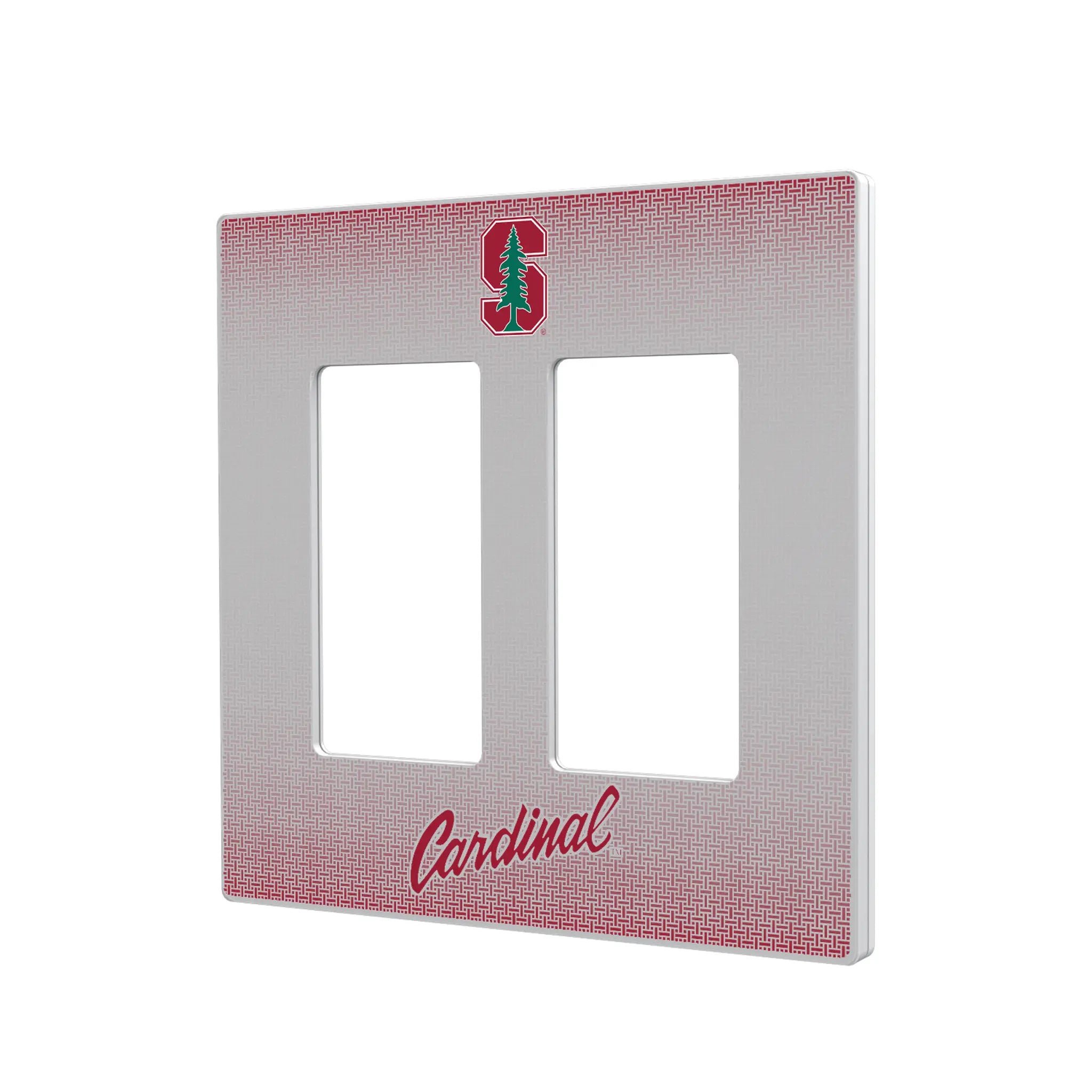 Stanford University Cardinal Linen Hidden-Screw Light Switch Plate#Style_Double Rocker