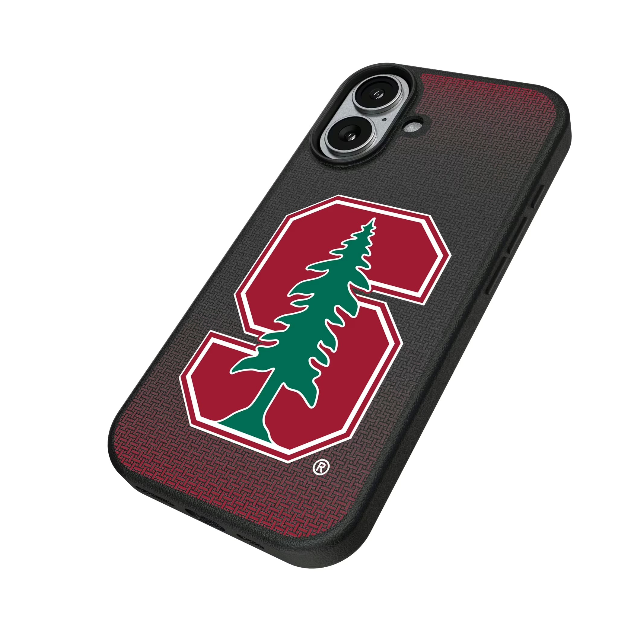Stanford University Cardinal Linen iPhone MagSafe Compatible Phone Case for Apple iPhone - Isometric View#Device_iPhone 17