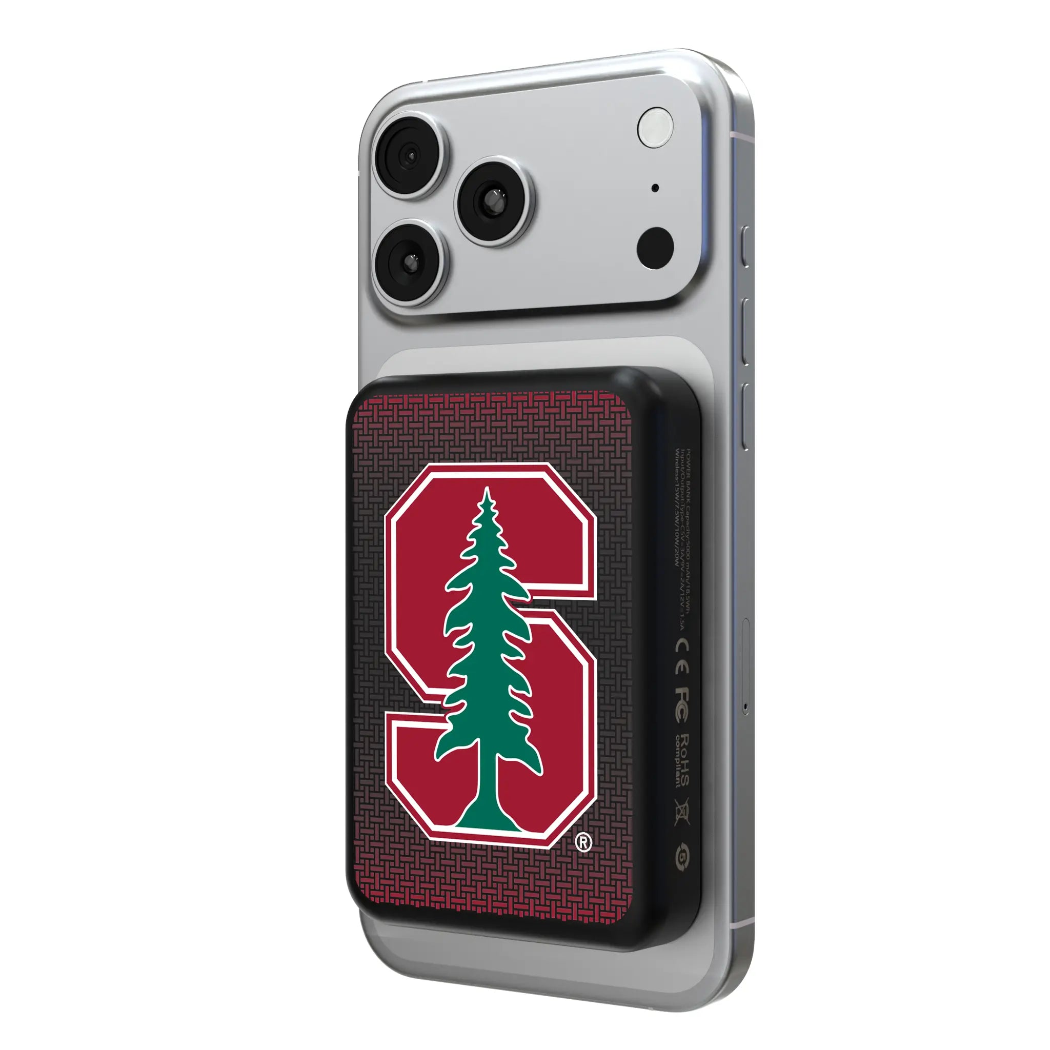 Stanford University Cardinal Linen Wireless Mag Power Bank