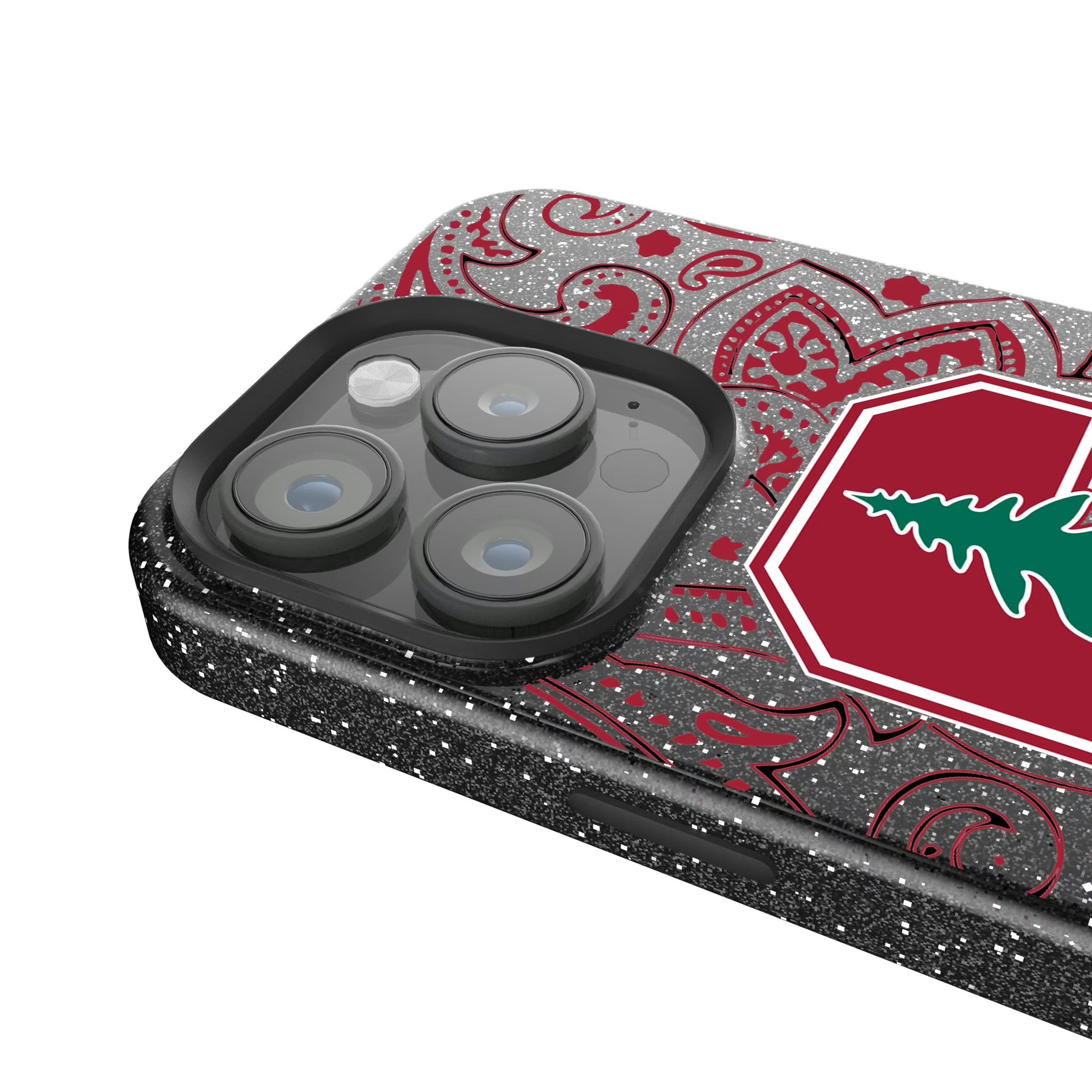 Stanford University Cardinal Paisley iPhone Bling Phone Case for Apple iPhone - Detail