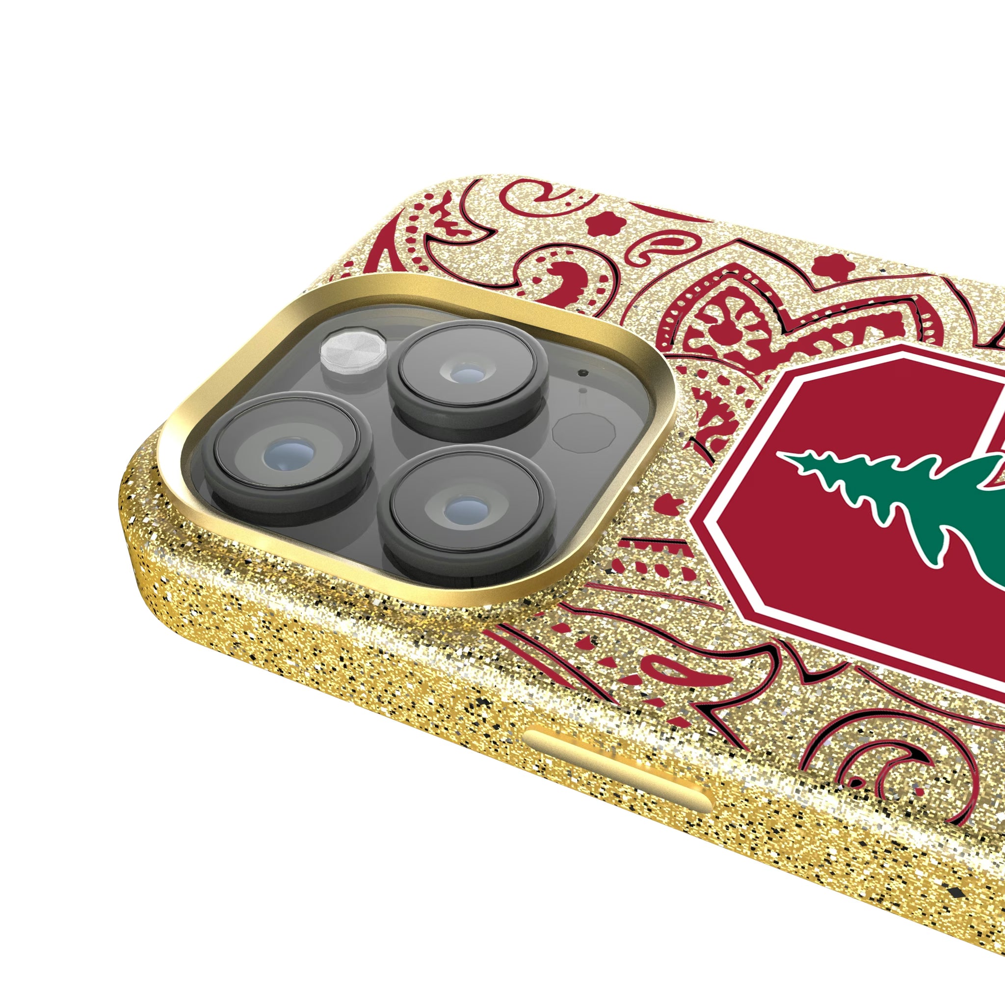 Stanford University Cardinal Paisley iPhone Bling Phone Case for Apple iPhone - Detail