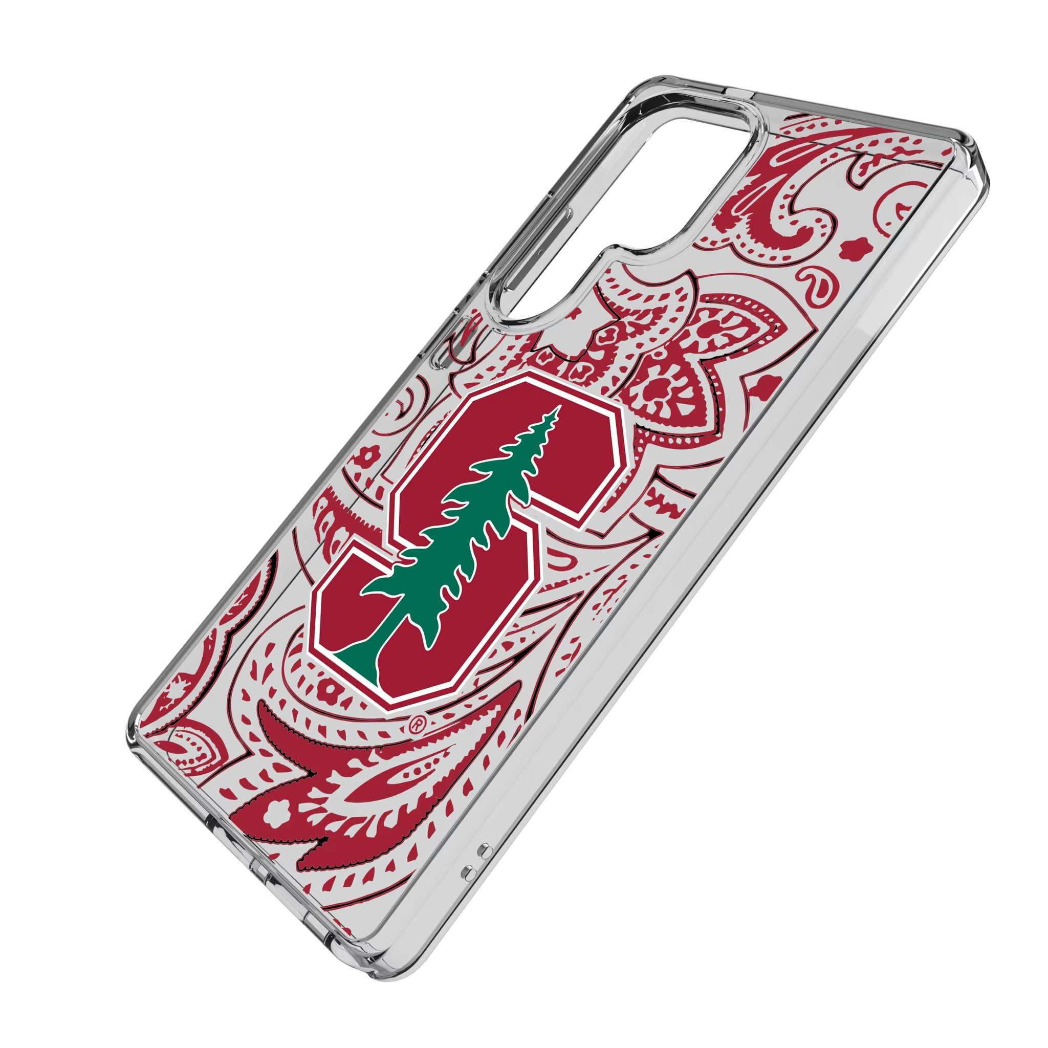 Stanford University Cardinal Paisley Galaxy Clear Phone Case for Samsung Galaxy - Isometric View