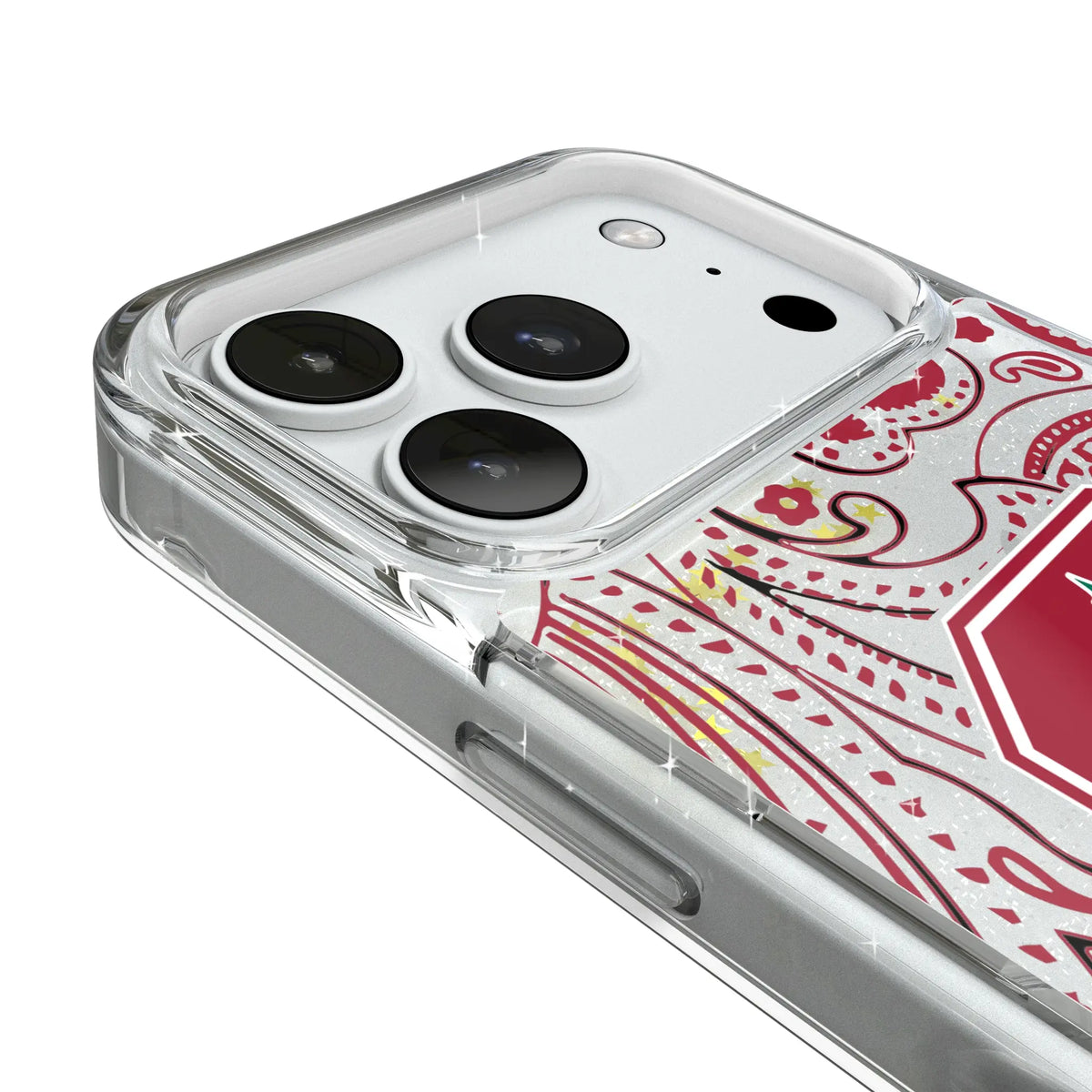 Stanford University Cardinal Paisley iPhone Glitter Phone Case for Apple iPhone - Detail#Device_iPhone 18 Pro