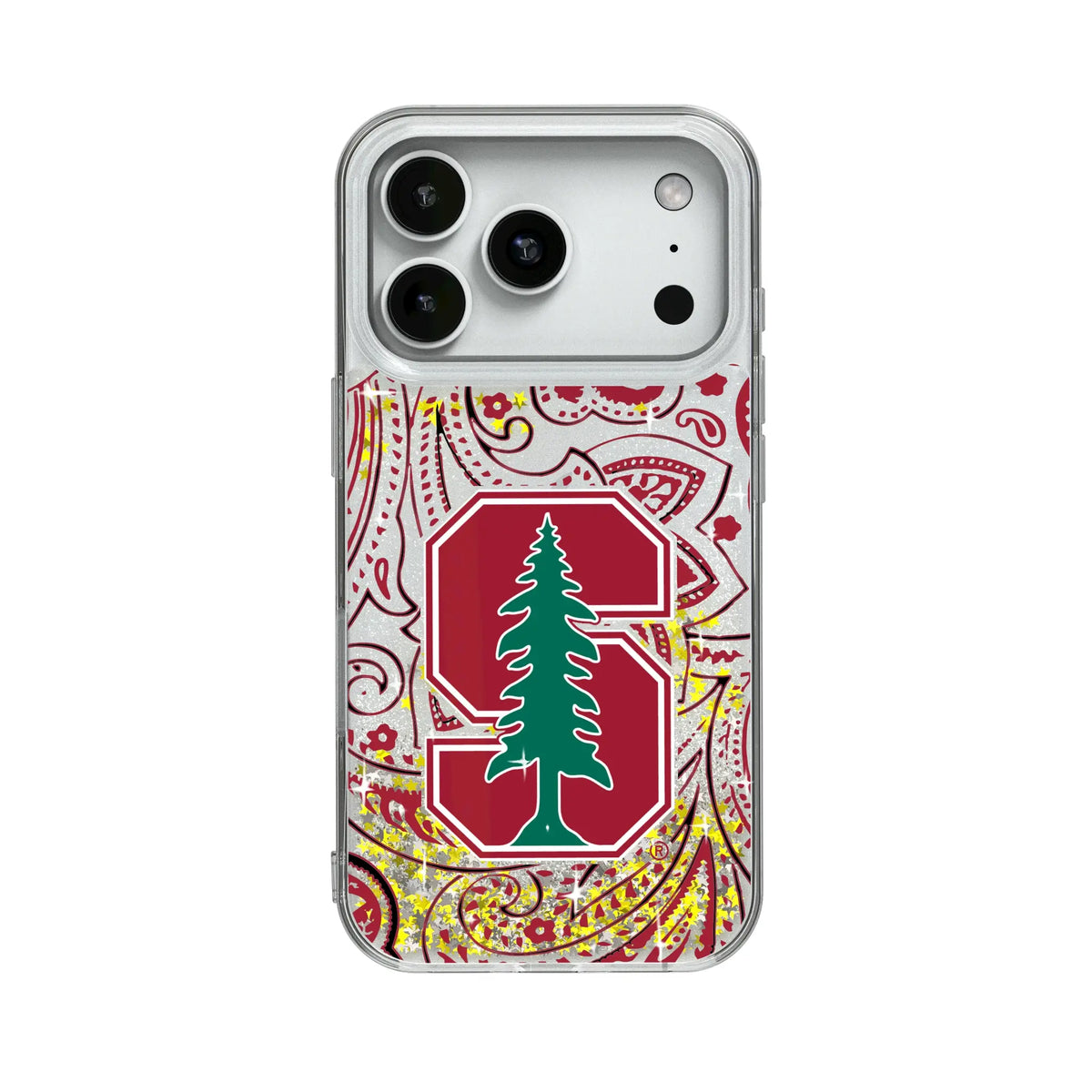 Stanford University Cardinal Paisley Glitter Phone Case for Apple iPhone