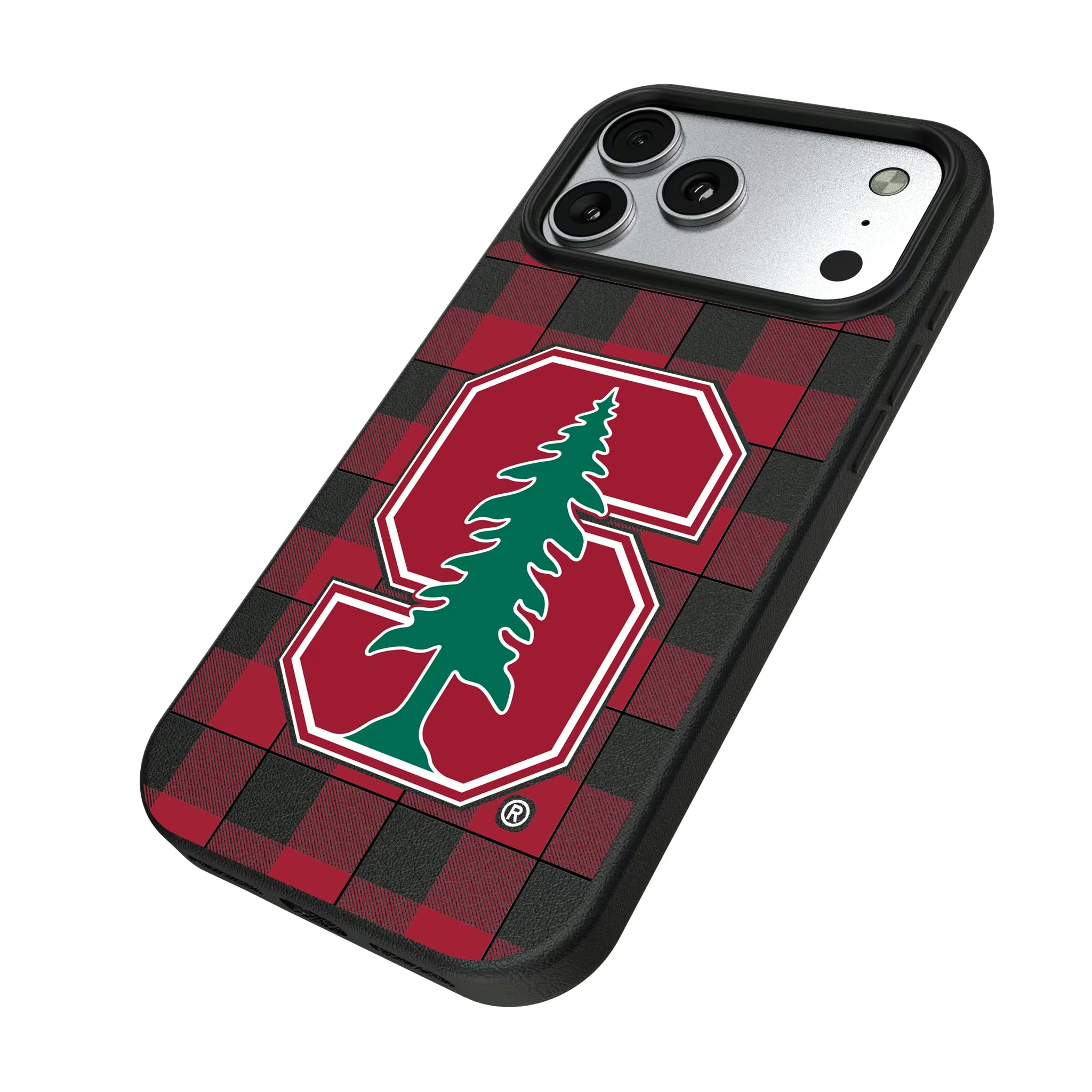 Stanford University Cardinal Plaid iPhone MagSafe Compatible Phone Case for Apple iPhone - Isometric View#Device_iPhone 17 Pro Max