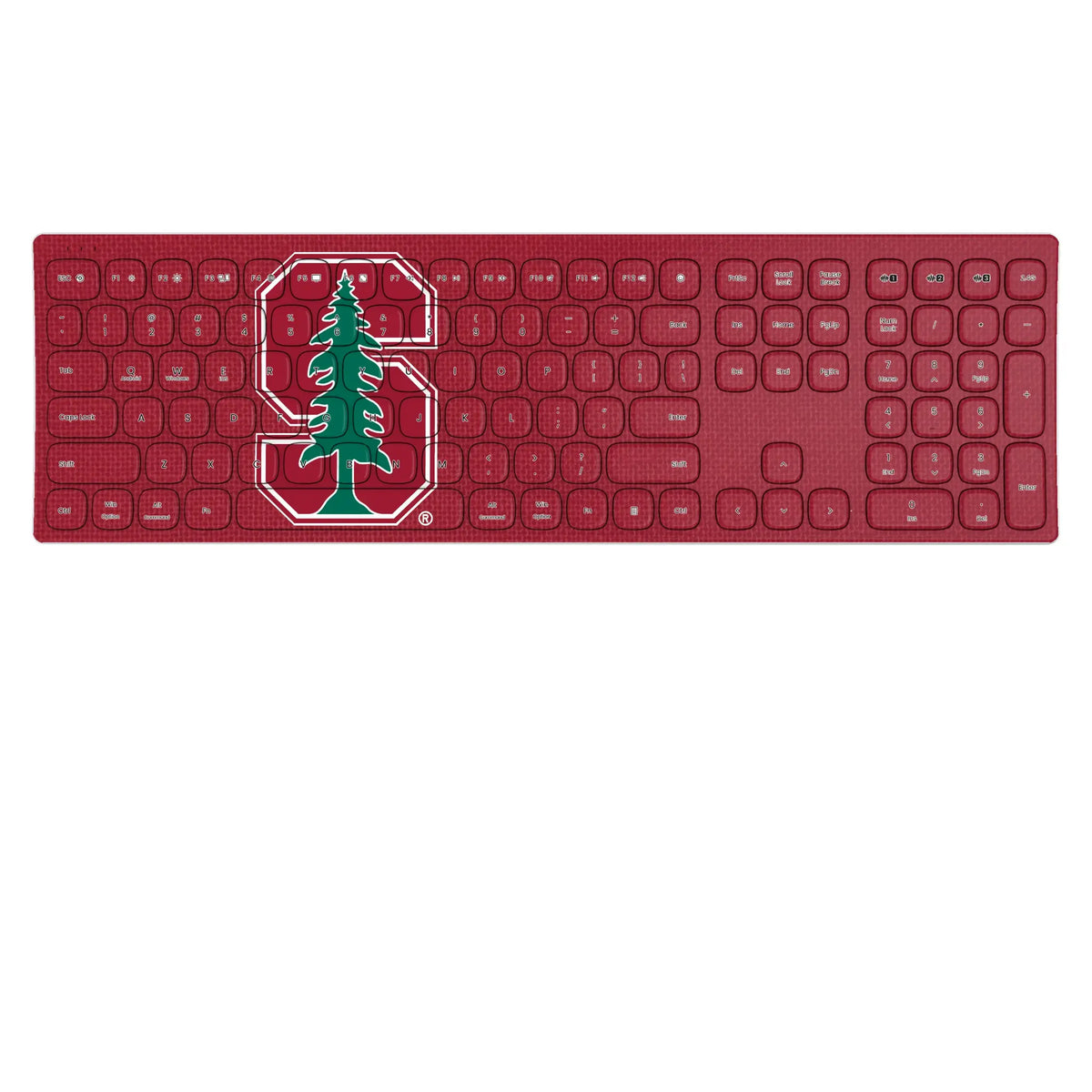 Stanford University Cardinal Solid KKB605 Curved Wireless Keyboard