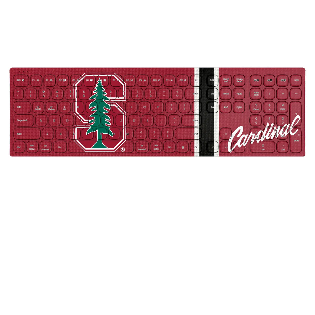 Stanford University Cardinal Stripe KKB605 Curved Wireless Keyboard