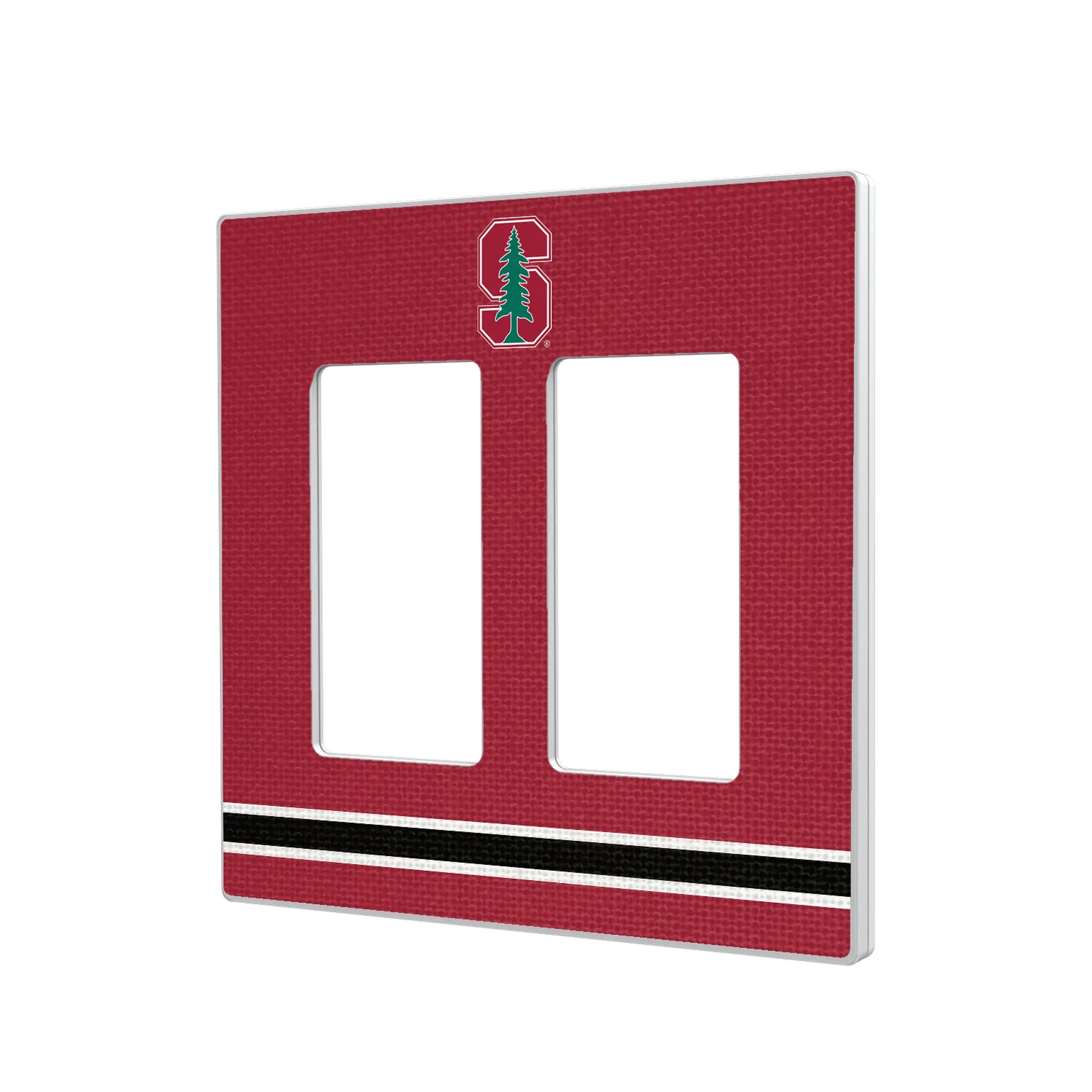 Stanford University Cardinal Stripe Hidden-Screw Light Switch Plate#Style_Double Rocker