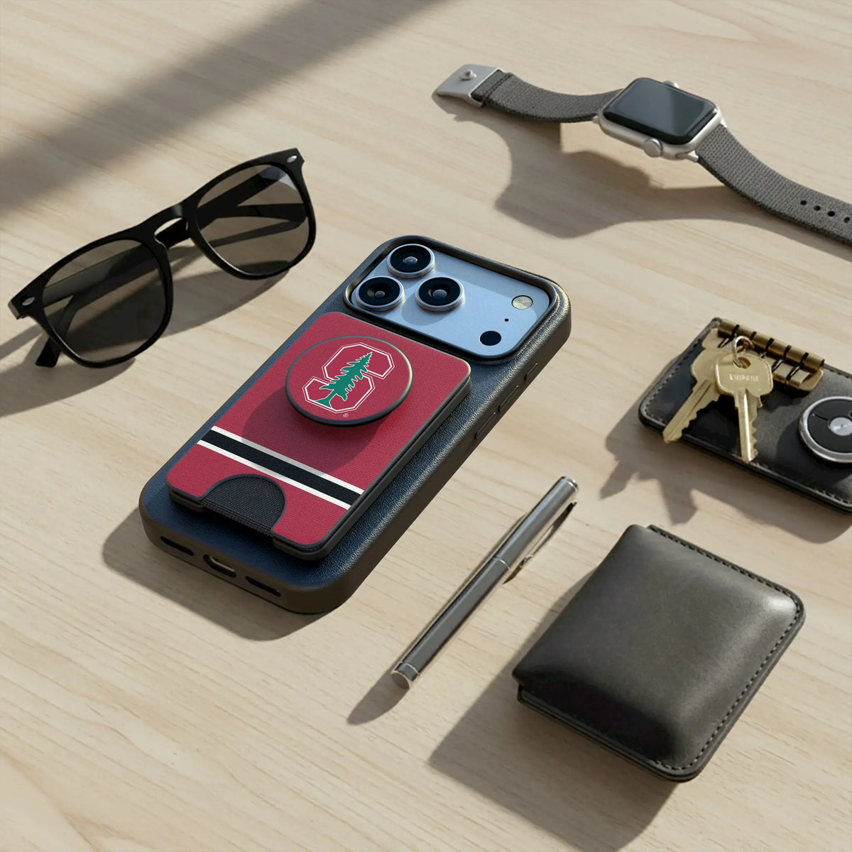 Stanford University Cardinal Stripe Popsockets Wallet Magnetic - Lifestyle