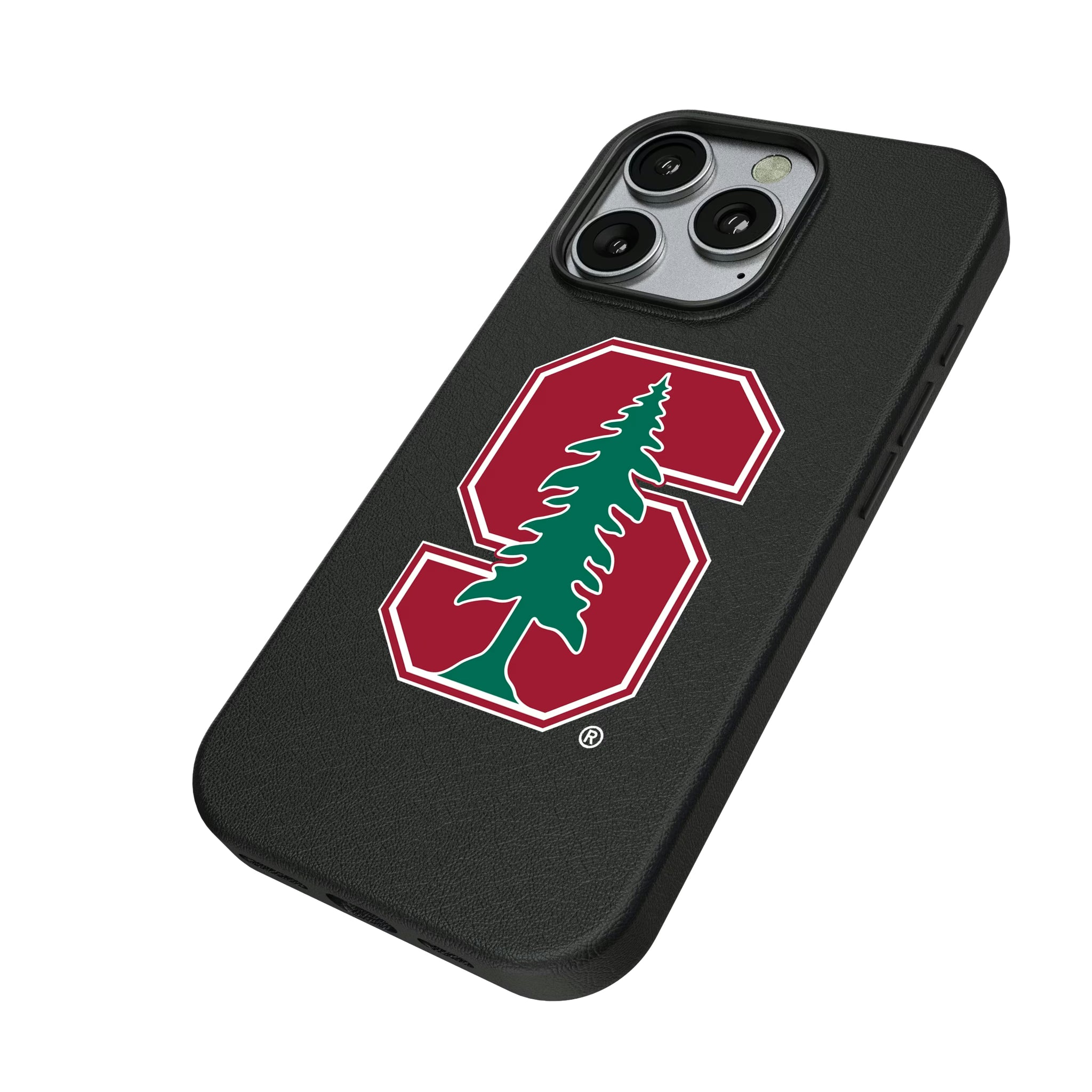 Stanford University Cardinal Text Backdrop iPhone MagSafe Compatible Phone Case for Apple iPhone - Isometric View