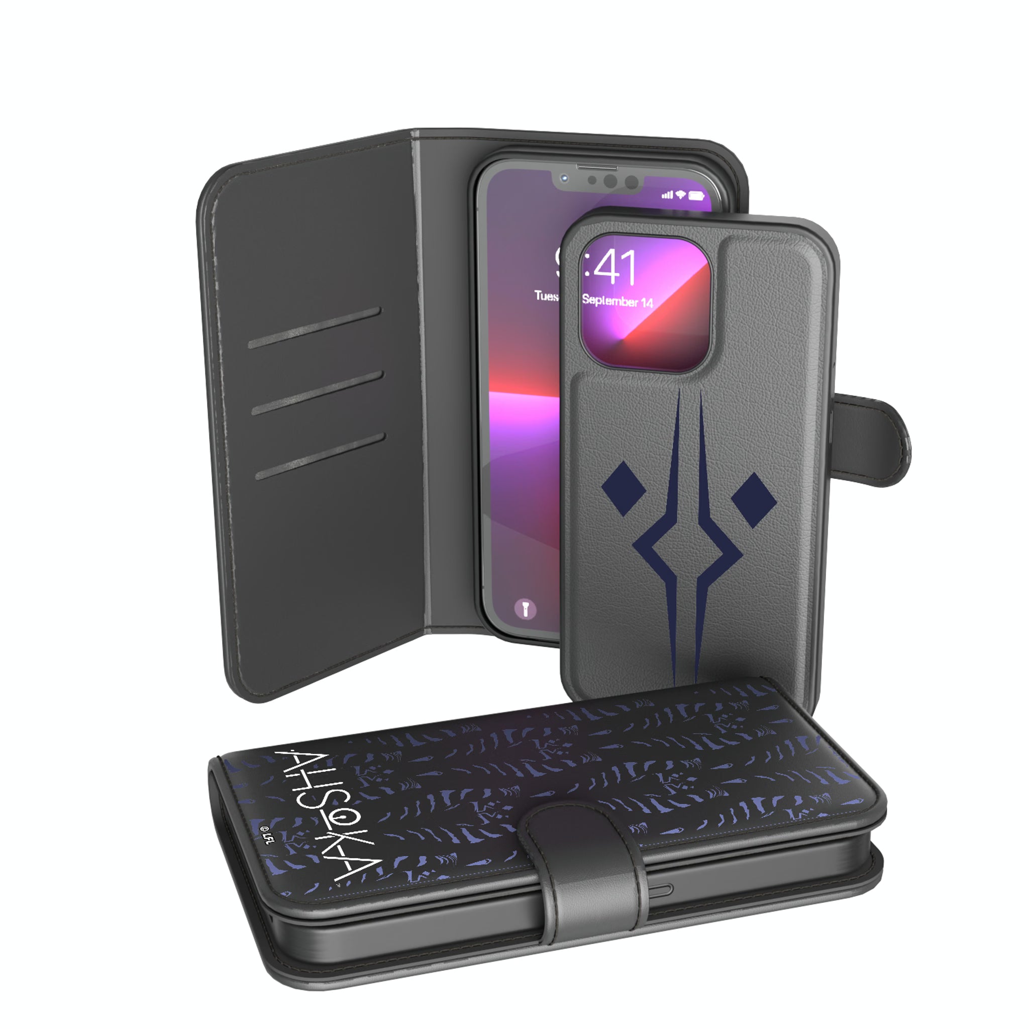 Star Wars Ahsoka BaseZero iPhone Wallet Phone Case for Apple iPhone