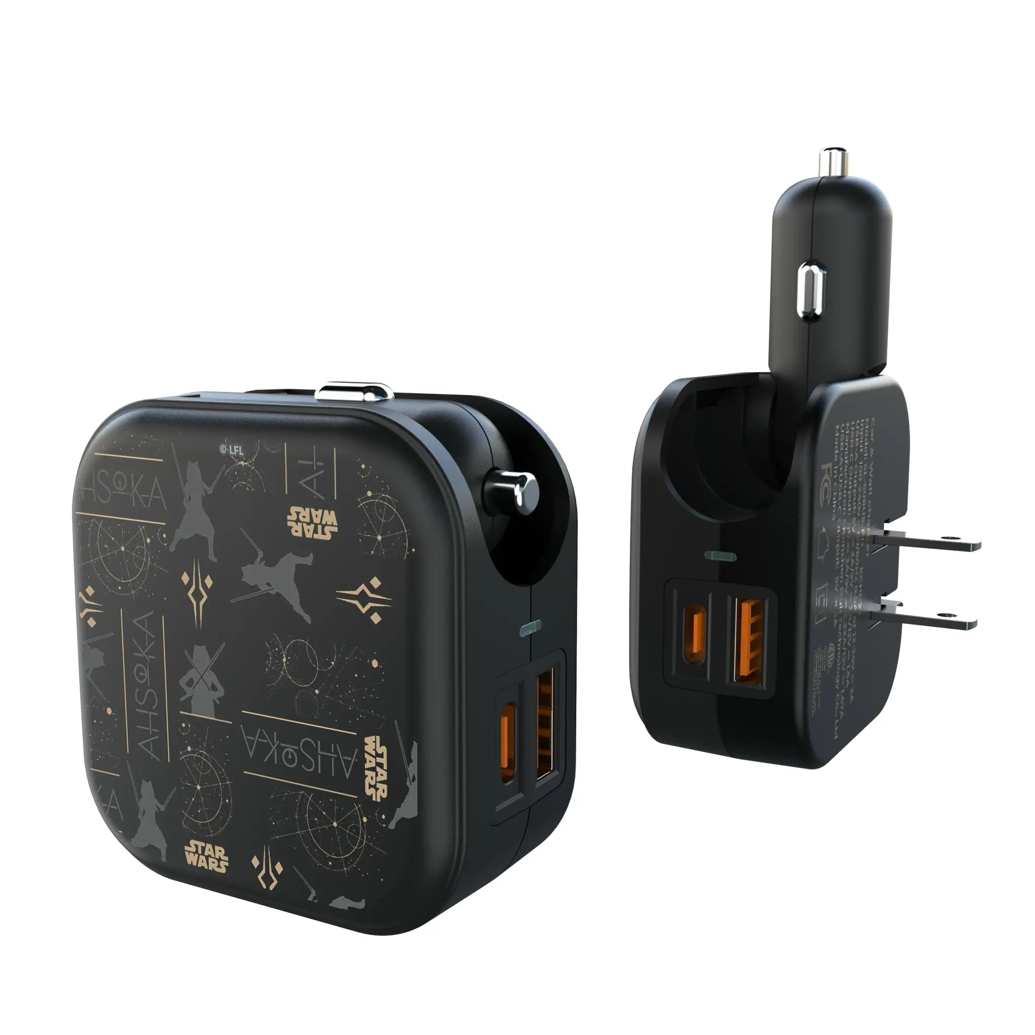 Star Wars Ahsoka Pattern 2 in 1 USB A/C Charger