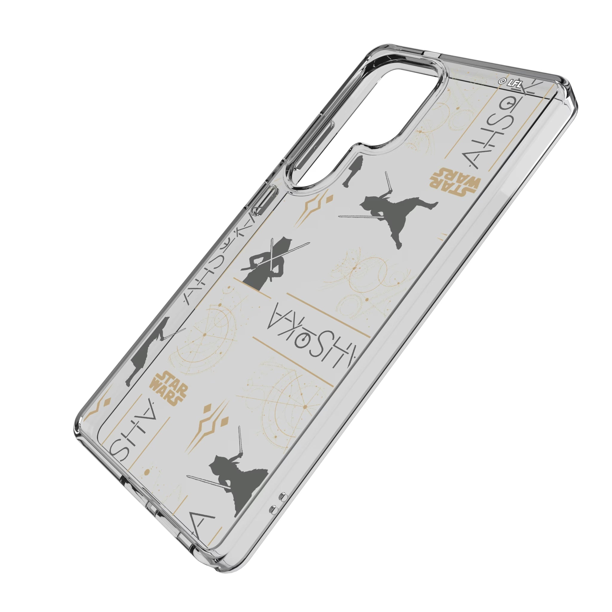 Star Wars Ahsoka Pattern Galaxy Clear Phone Case for Samsung Galaxy - Isometric View