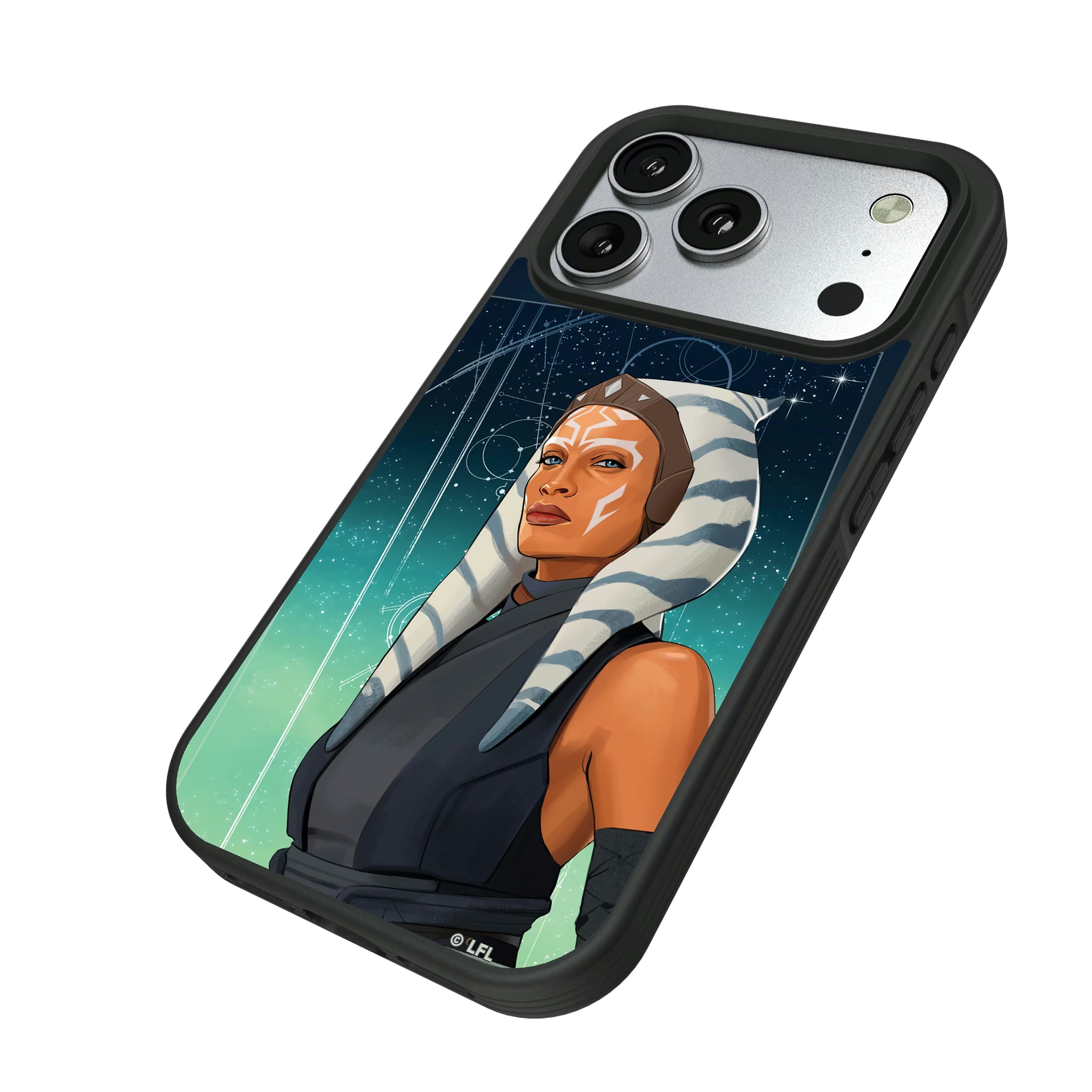 Star Wars Ahsoka Portrait iPhone Bump Phone Case for Apple iPhone - Isometric View#Device_iPhone 17 Pro