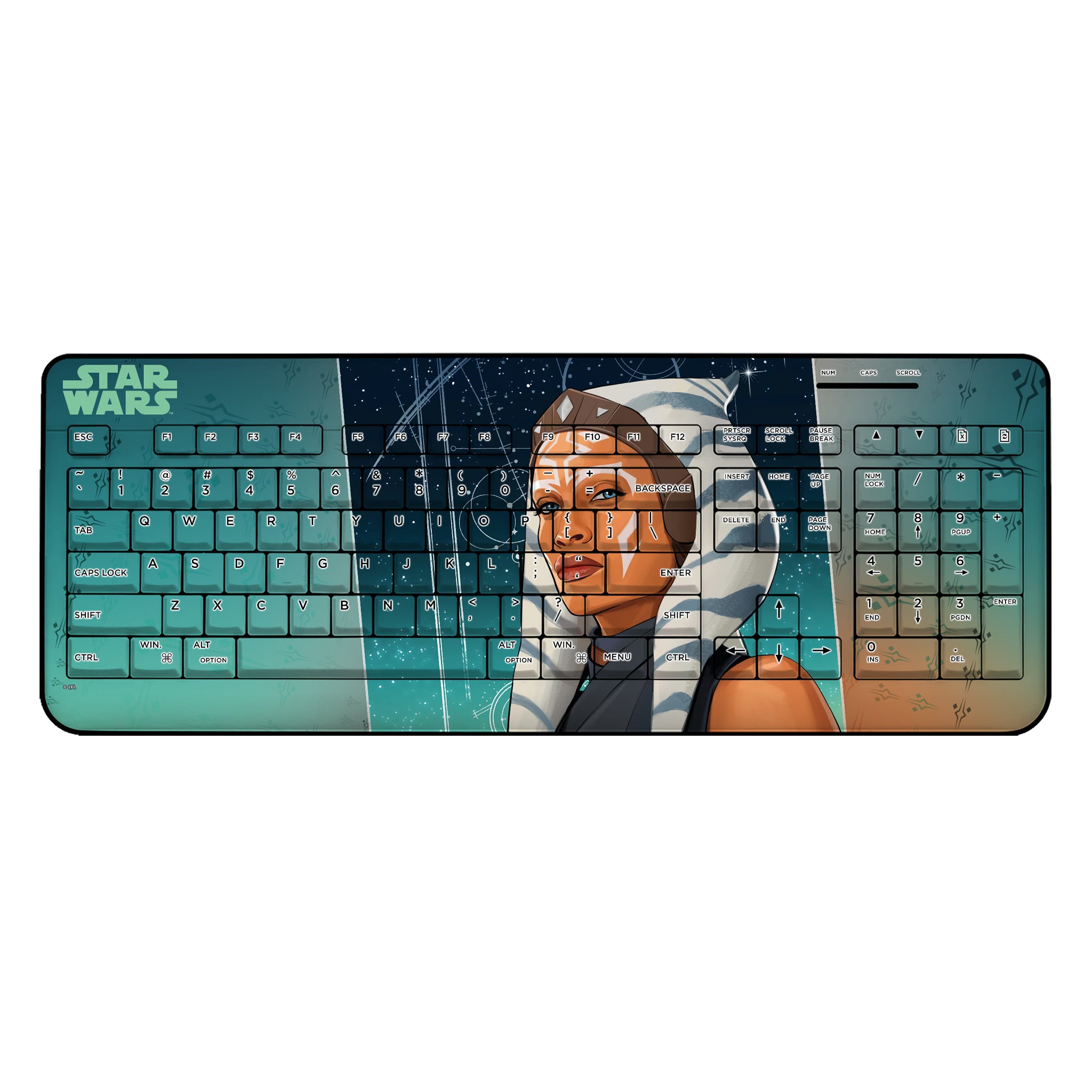 Star Wars Ahsoka Portrait Wireless USB Keyboard