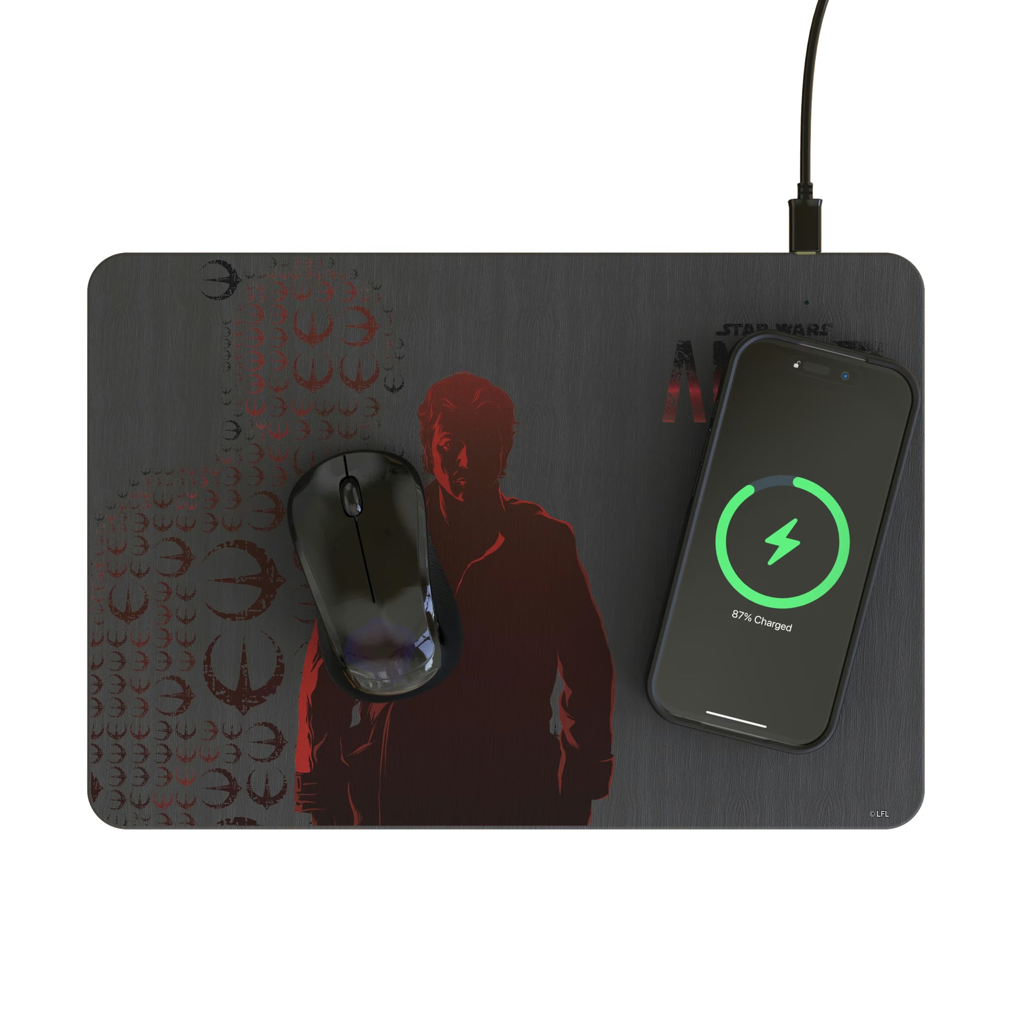 Star Wars Andor Quadratic 15-Watt Wireless Charger and Mouse Pad - Lifestyle