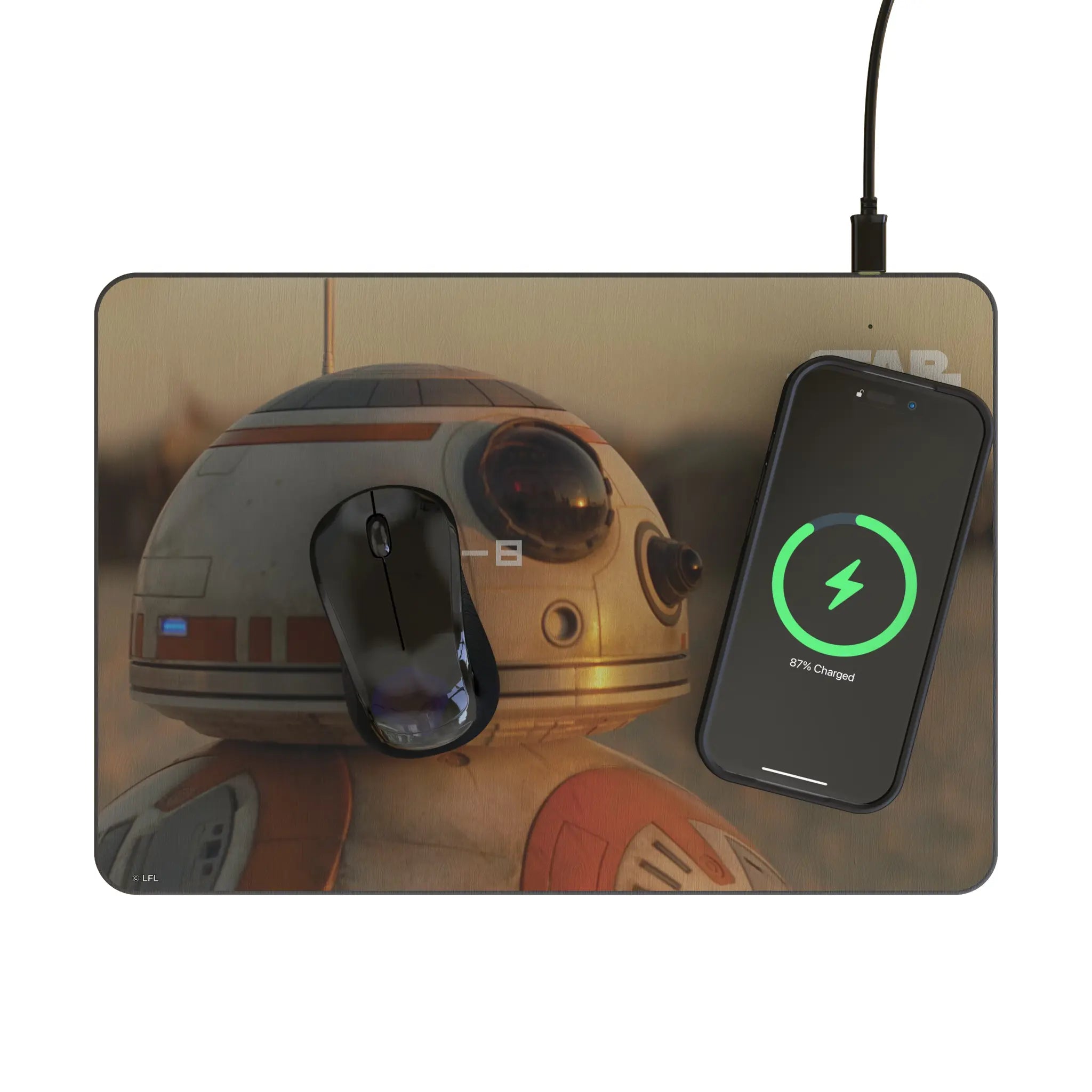 Star Wars BB-8 Cinematic Moments: Discovery 15-Watt Wireless Charger and Mouse Pad - Lifestyle