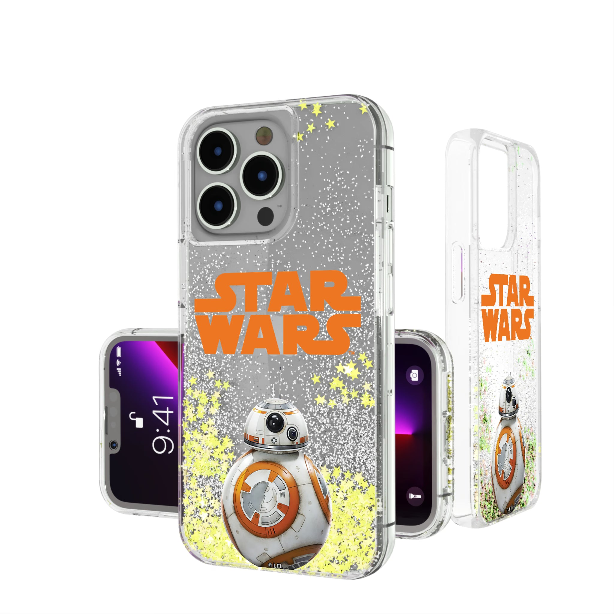 Star Wars BB-8 Color Block iPhone Glitter Phone Case for Apple iPhone