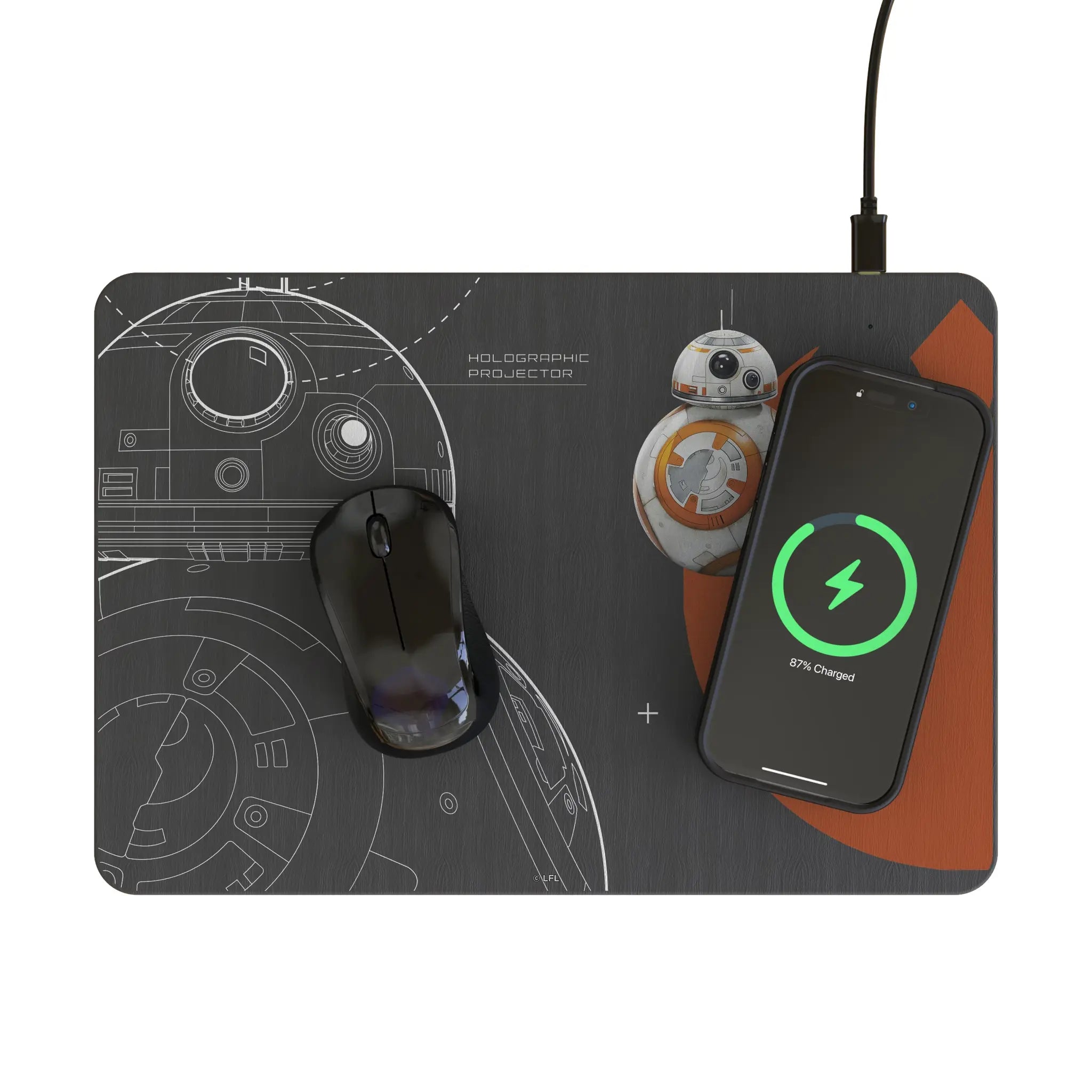 Star Wars BB-8 FactionTech 15-Watt Wireless Charger and Mouse Pad - Lifestyle