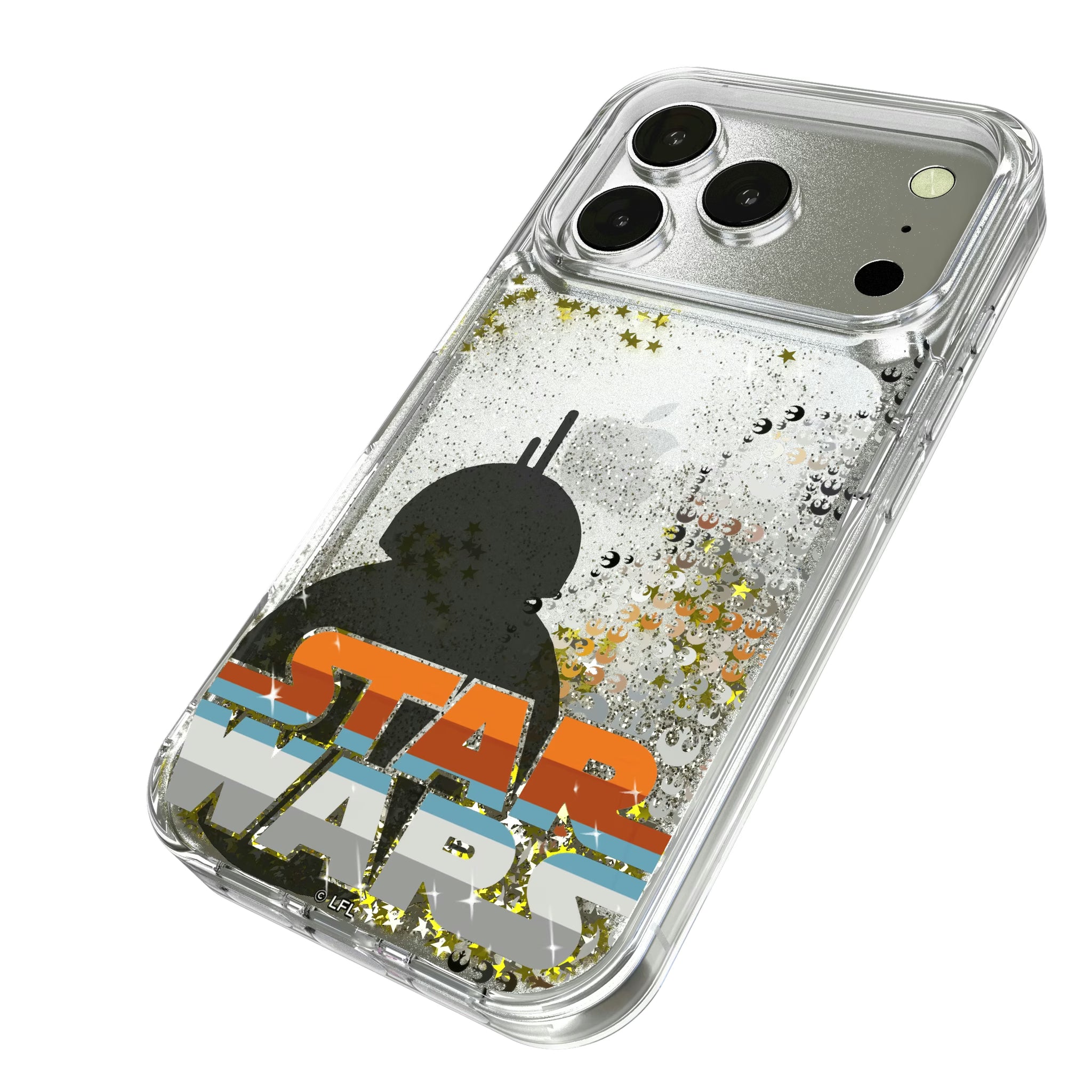 Star Wars BB-8 Quadratic iPhone Glitter Phone Case for Apple iPhone - Isometric View#Device_iPhone 16 Pro