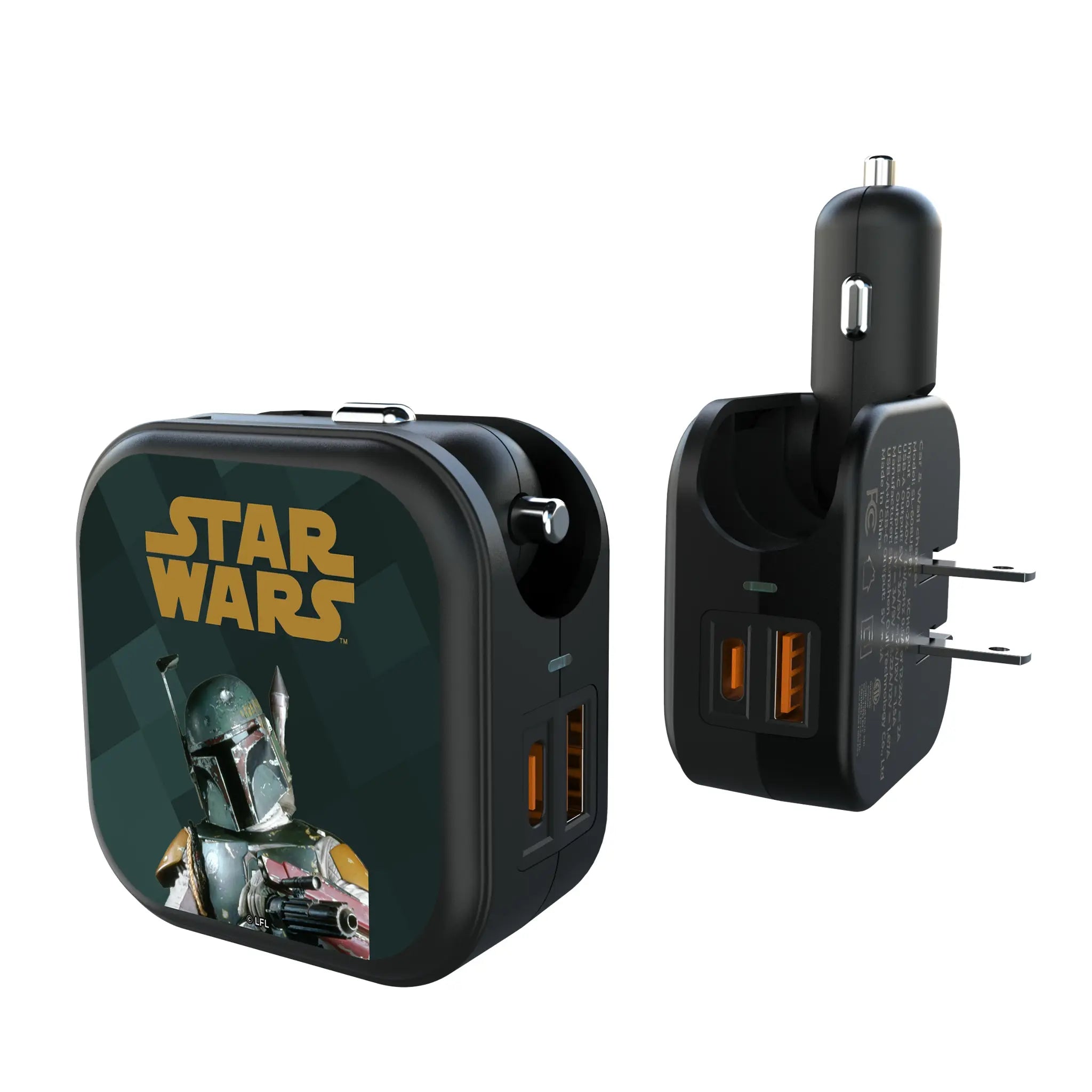 Star Wars Boba Fett Color Block 2 in 1 USB A/C Charger