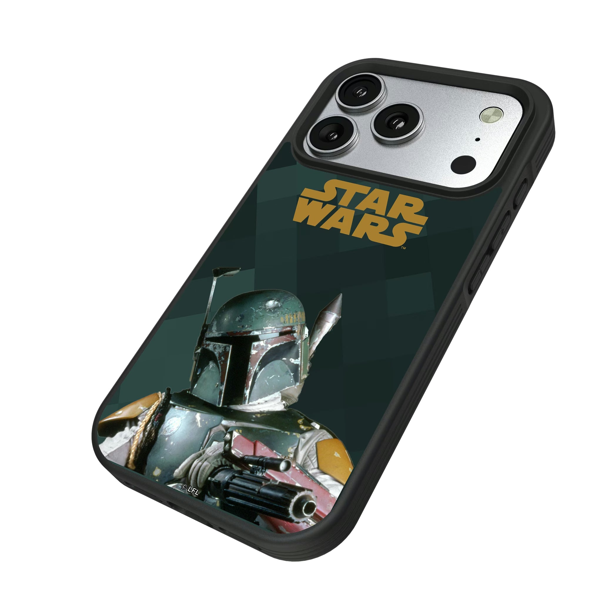Star Wars Boba Fett Color Block iPhone Bump Phone Case for Apple iPhone - Isometric View#Device_iPhone 17 Pro