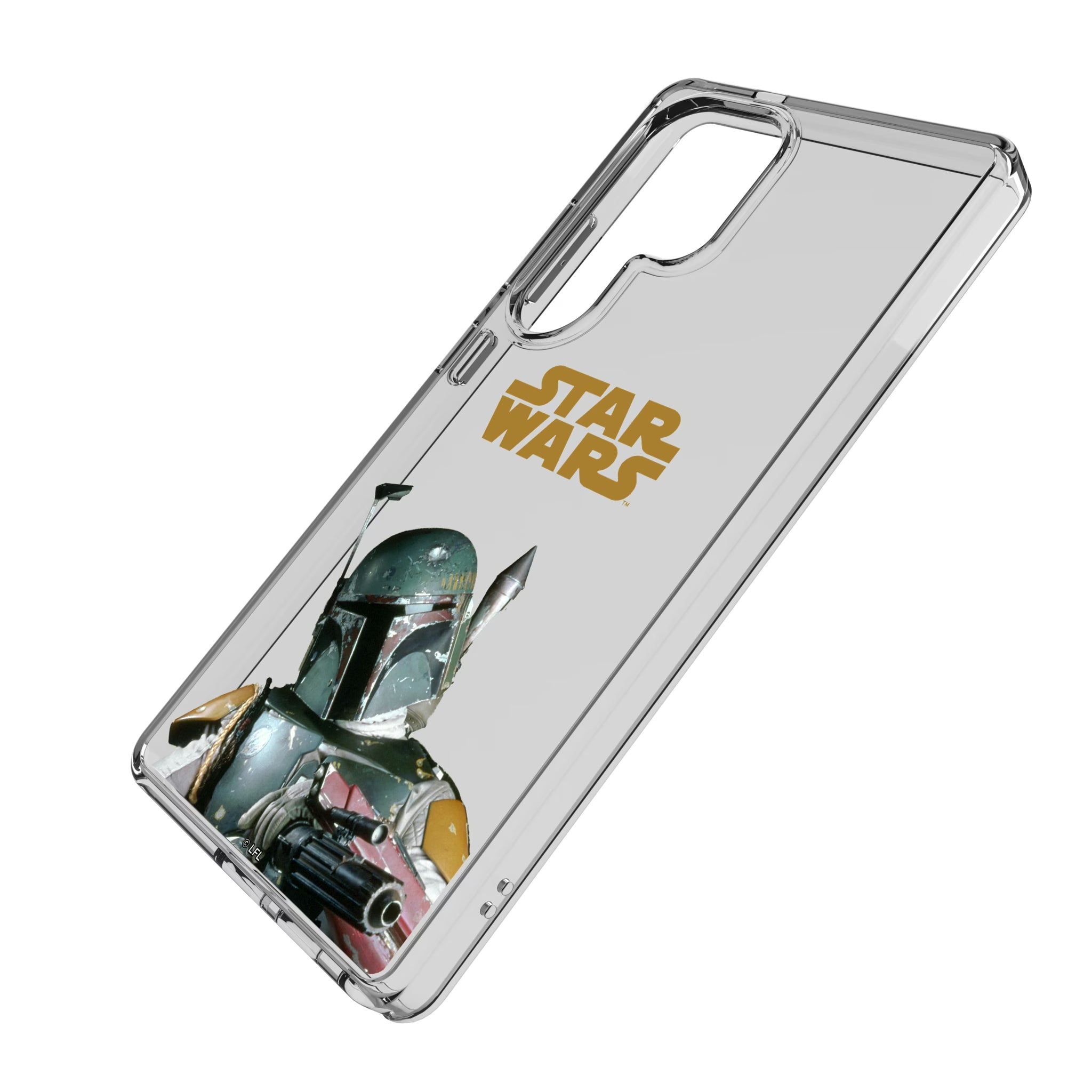 Star Wars Boba Fett Color Block Galaxy Clear Phone Case for Samsung Galaxy - Isometric View