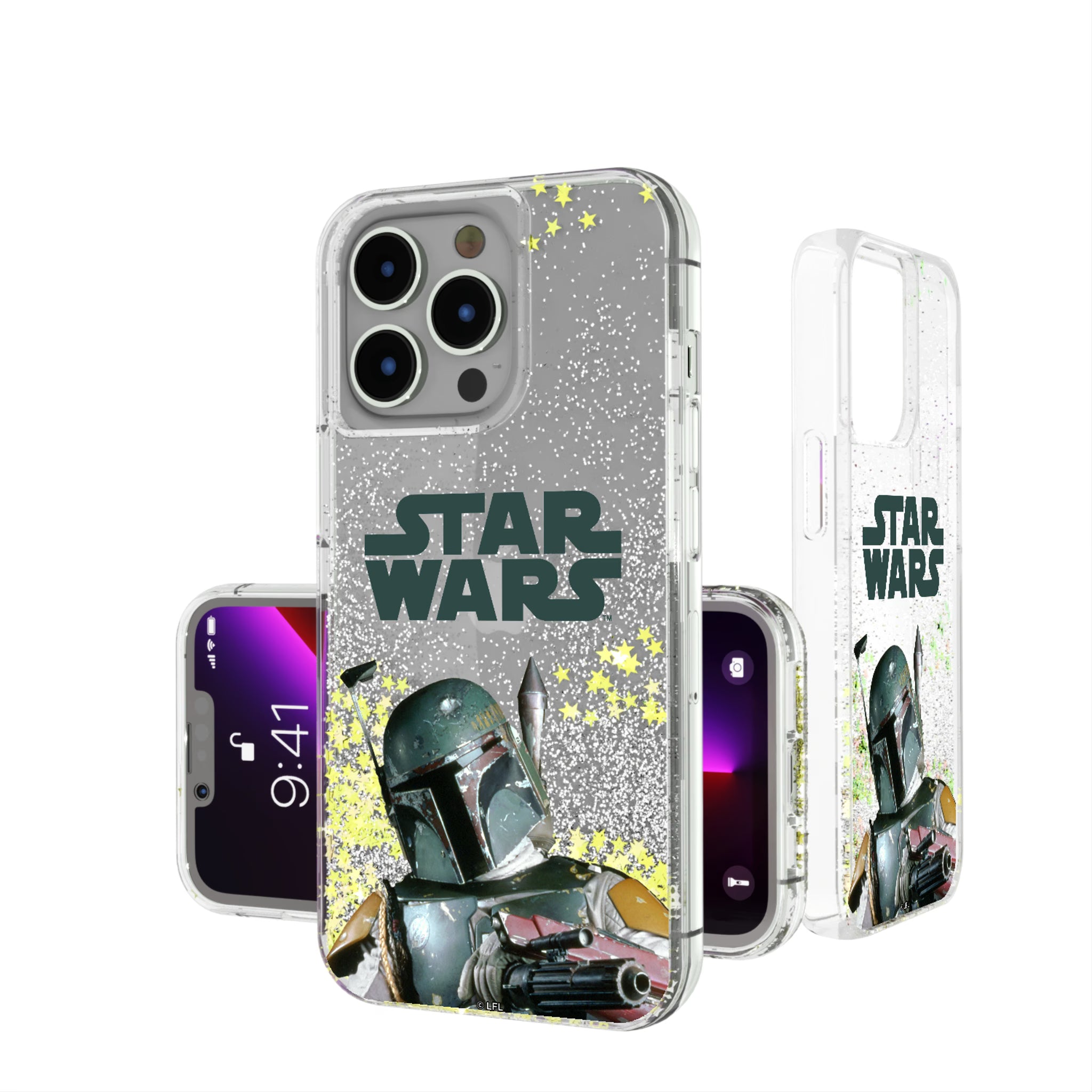 Star Wars Boba Fett Color Block iPhone Glitter Phone Case for Apple iPhone