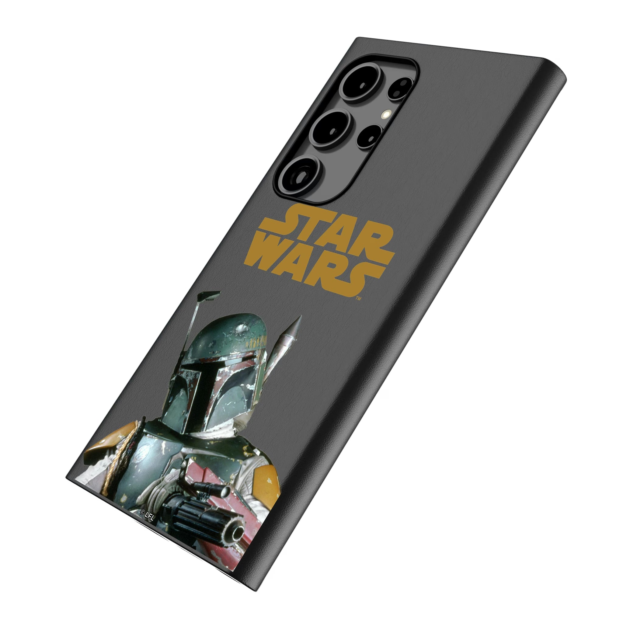 Star Wars Boba Fett Color Block Galaxy MagSafe Compatible Phone Case for Samsung Galaxy - Isometric View