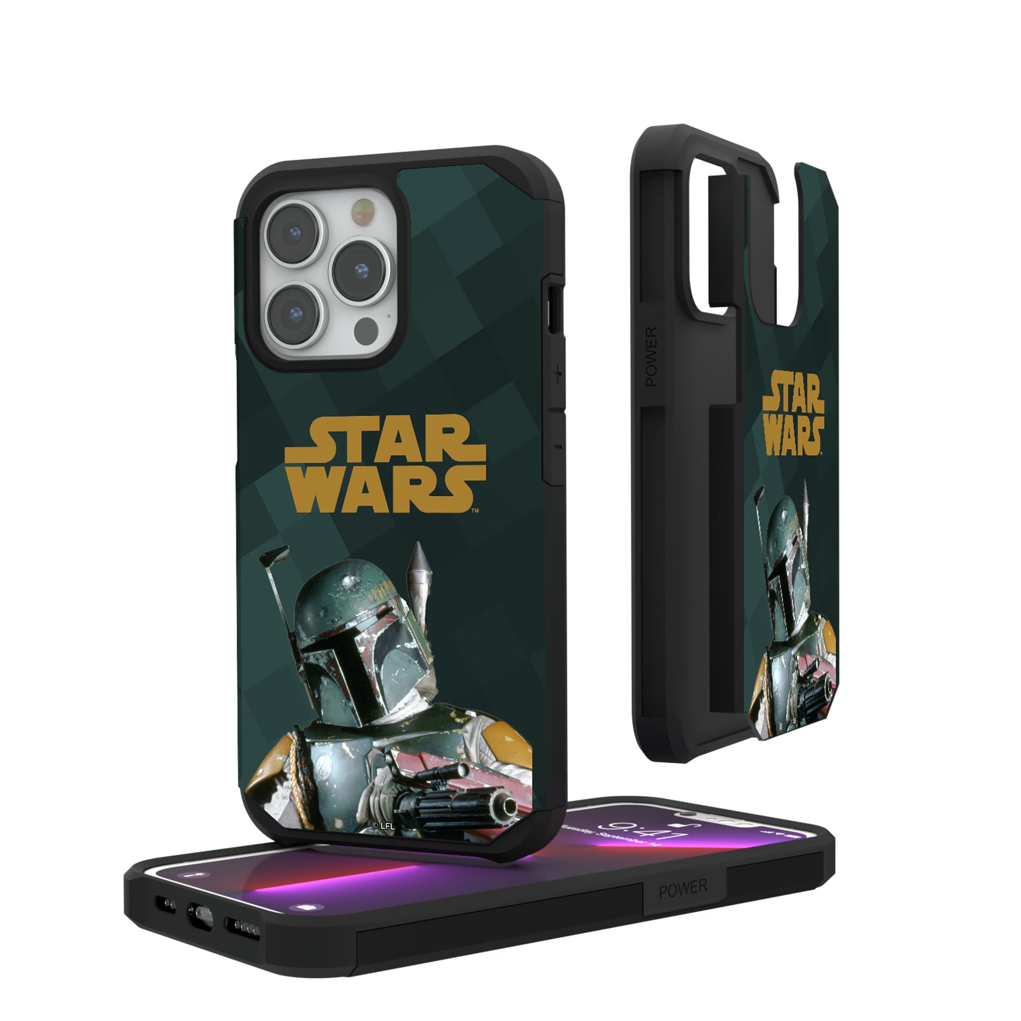 Star Wars Boba Fett Color Block iPhone Rugged Phone Case for Apple iPhone#Device_iPhone 13 Pro