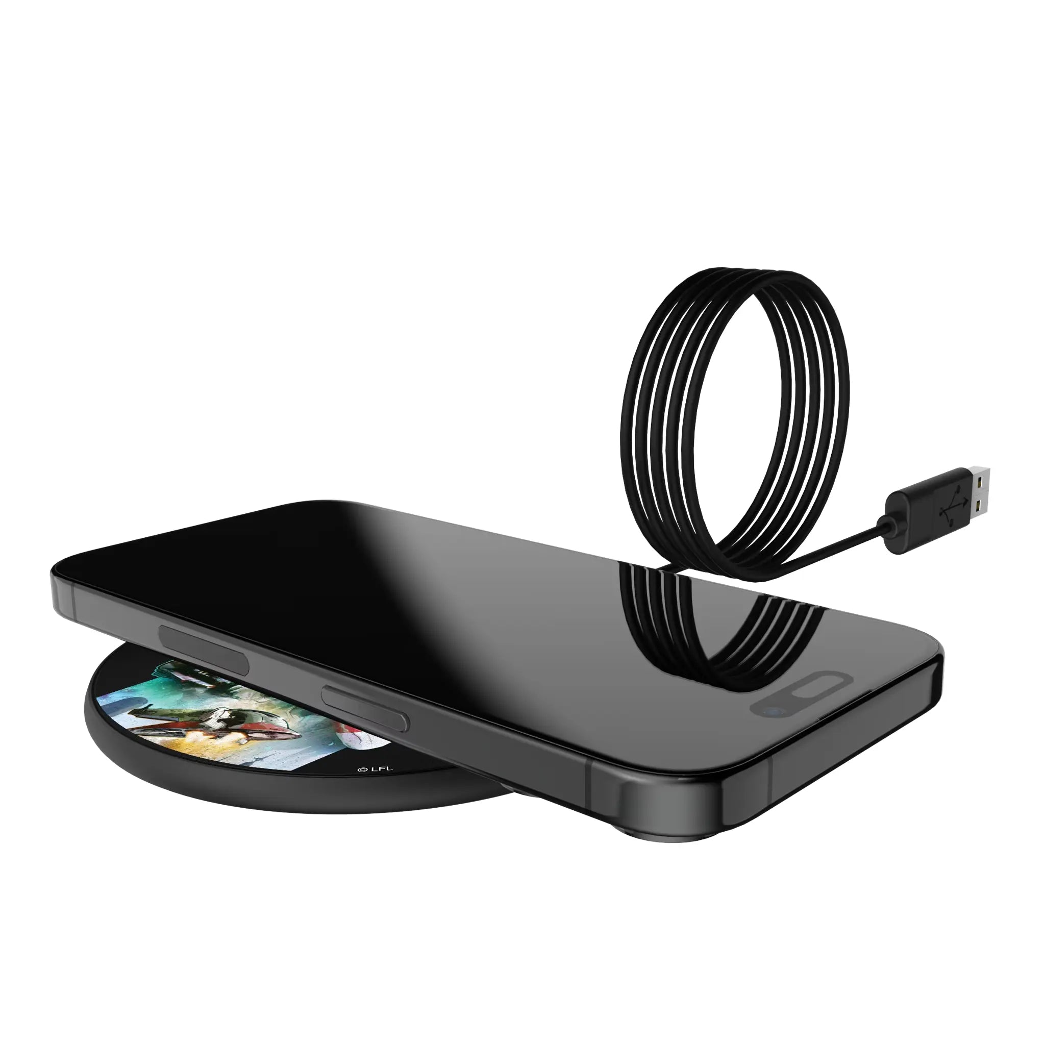 Star Wars Boba Fett Portrait Collage 15-Watt Wireless Charger - Lifestyle