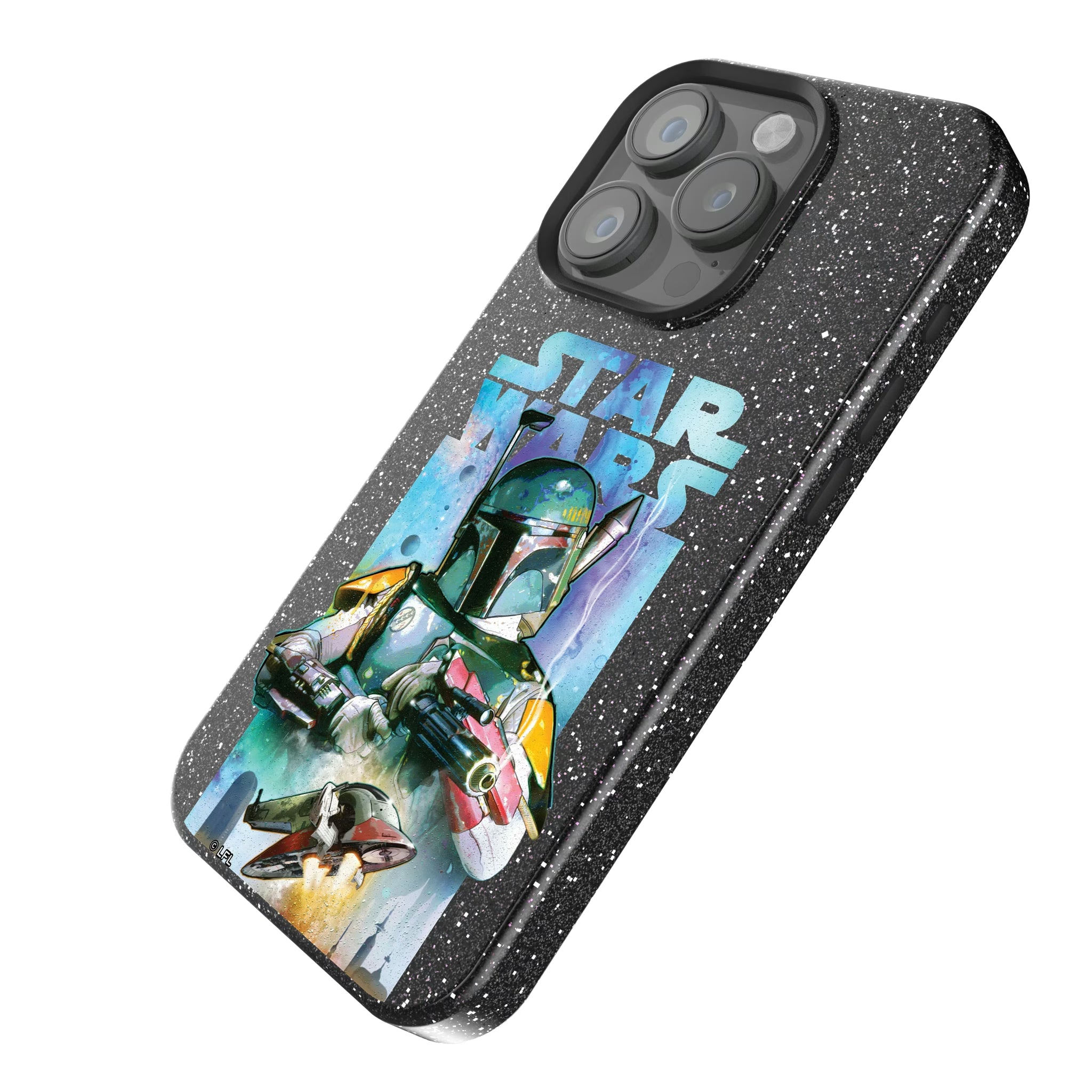 Star Wars Boba Fett Portrait Collage iPhone Bling Phone Case for Apple iPhone - Isometric View
