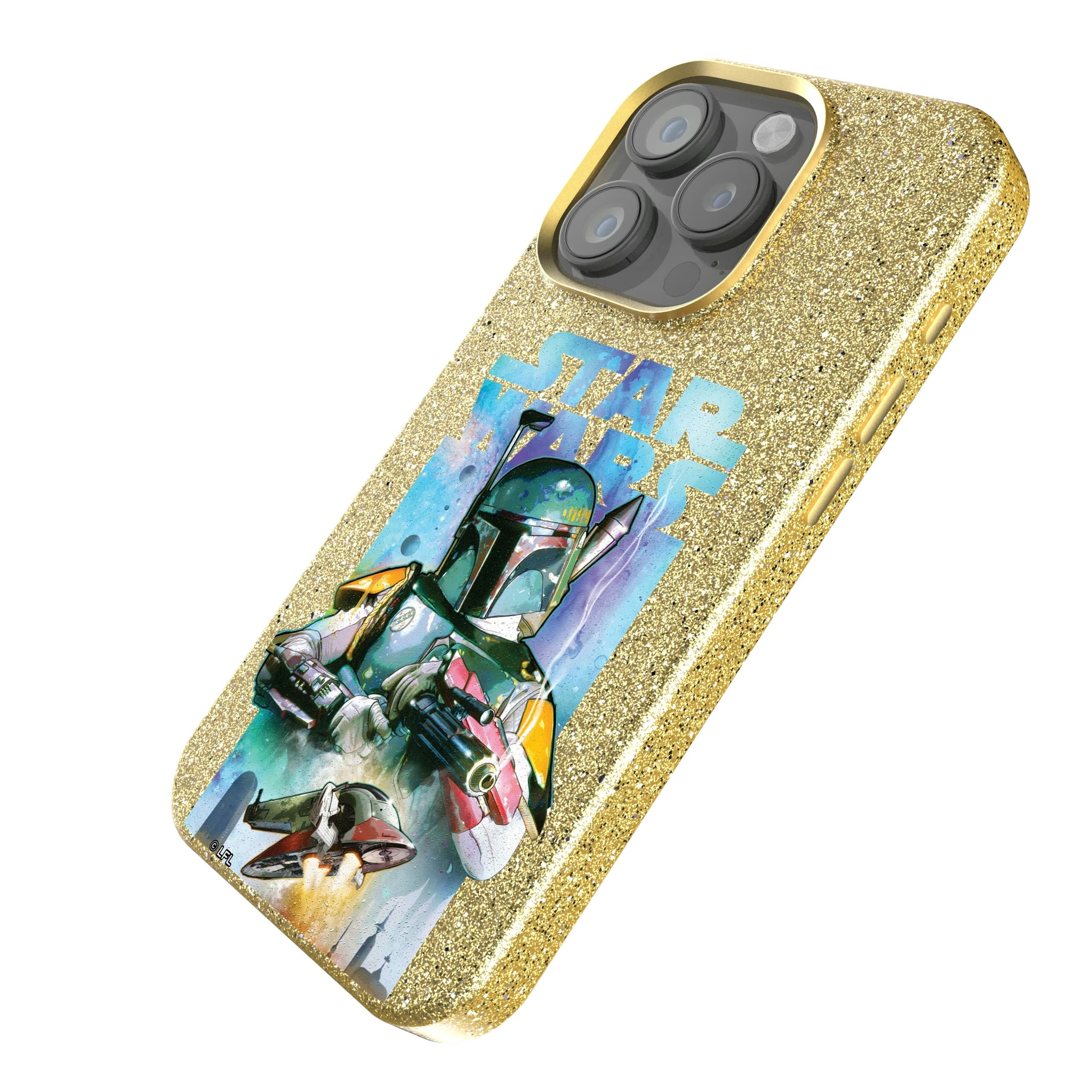 Star Wars Boba Fett Portrait Collage iPhone Bling Phone Case for Apple iPhone - Isometric View