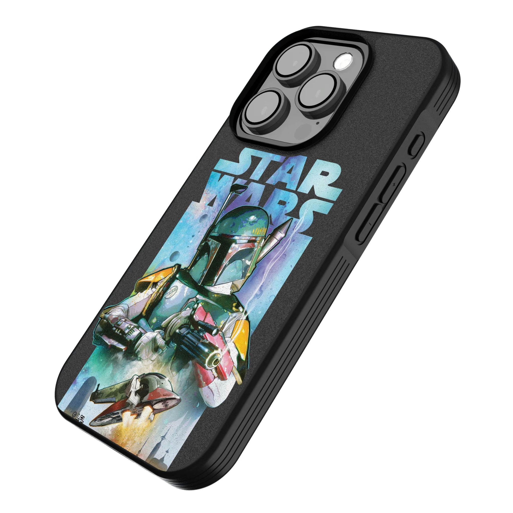 Star Wars Boba Fett Portrait Collage iPhone Bump Phone Case for Apple iPhone - Isometric View