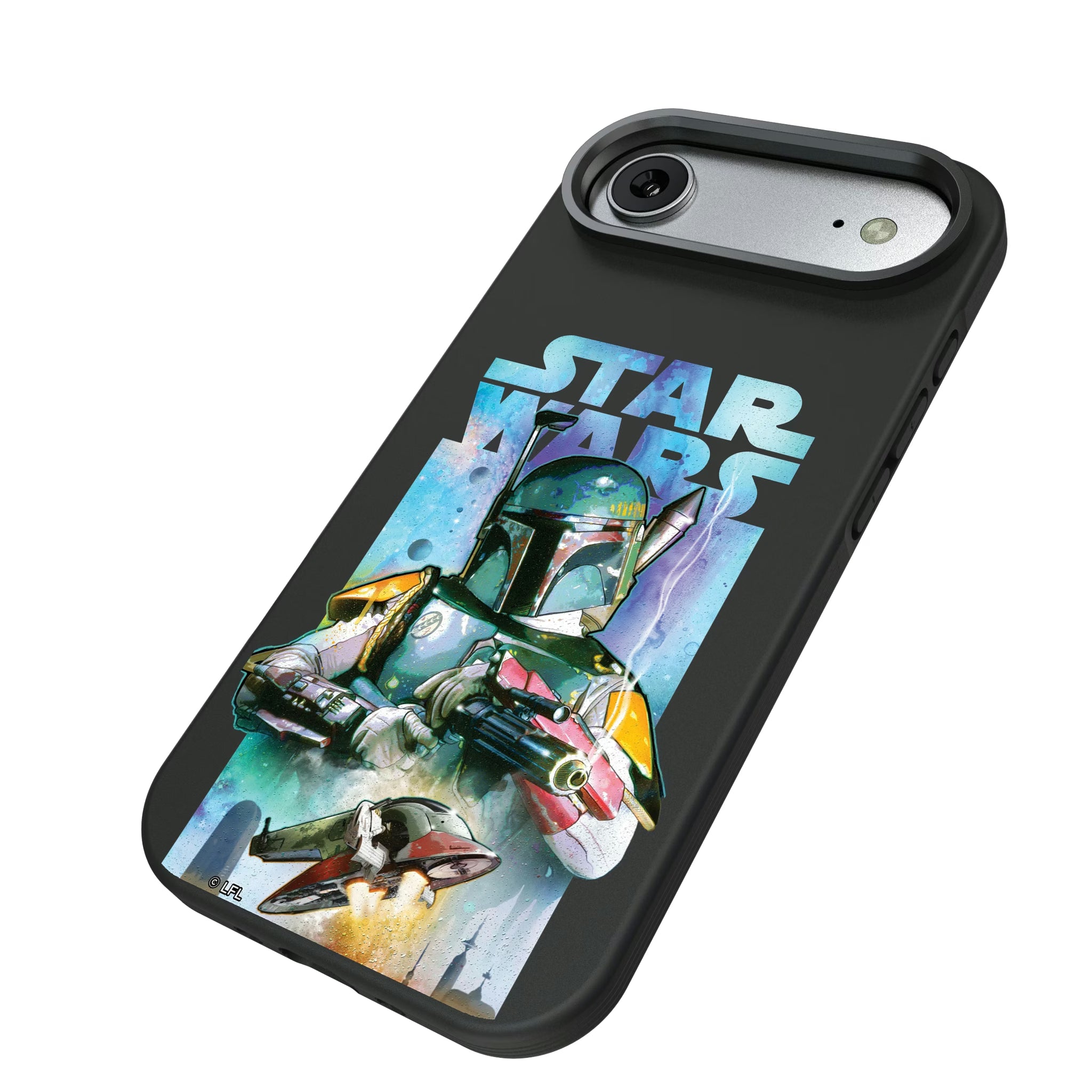 Star Wars Boba Fett Portrait Collage iPhone Bump Phone Case for Apple iPhone - Isometric View#Device_iPhone Air
