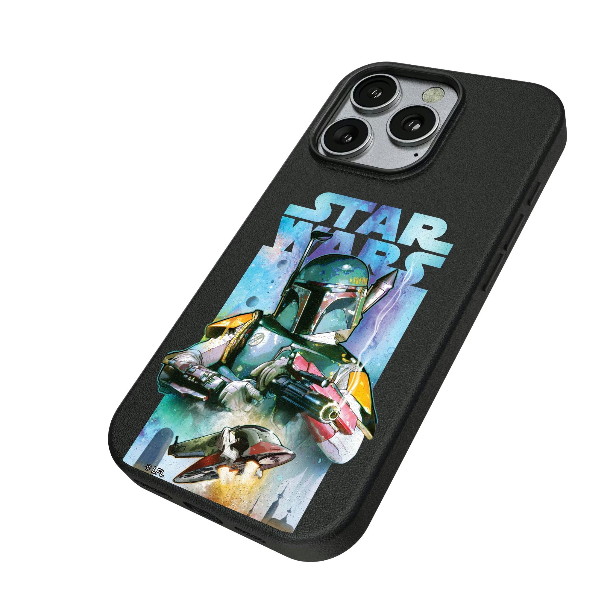 Star Wars Boba Fett Portrait Collage iPhone MagSafe Compatible Phone Case for Apple iPhone - Isometric View