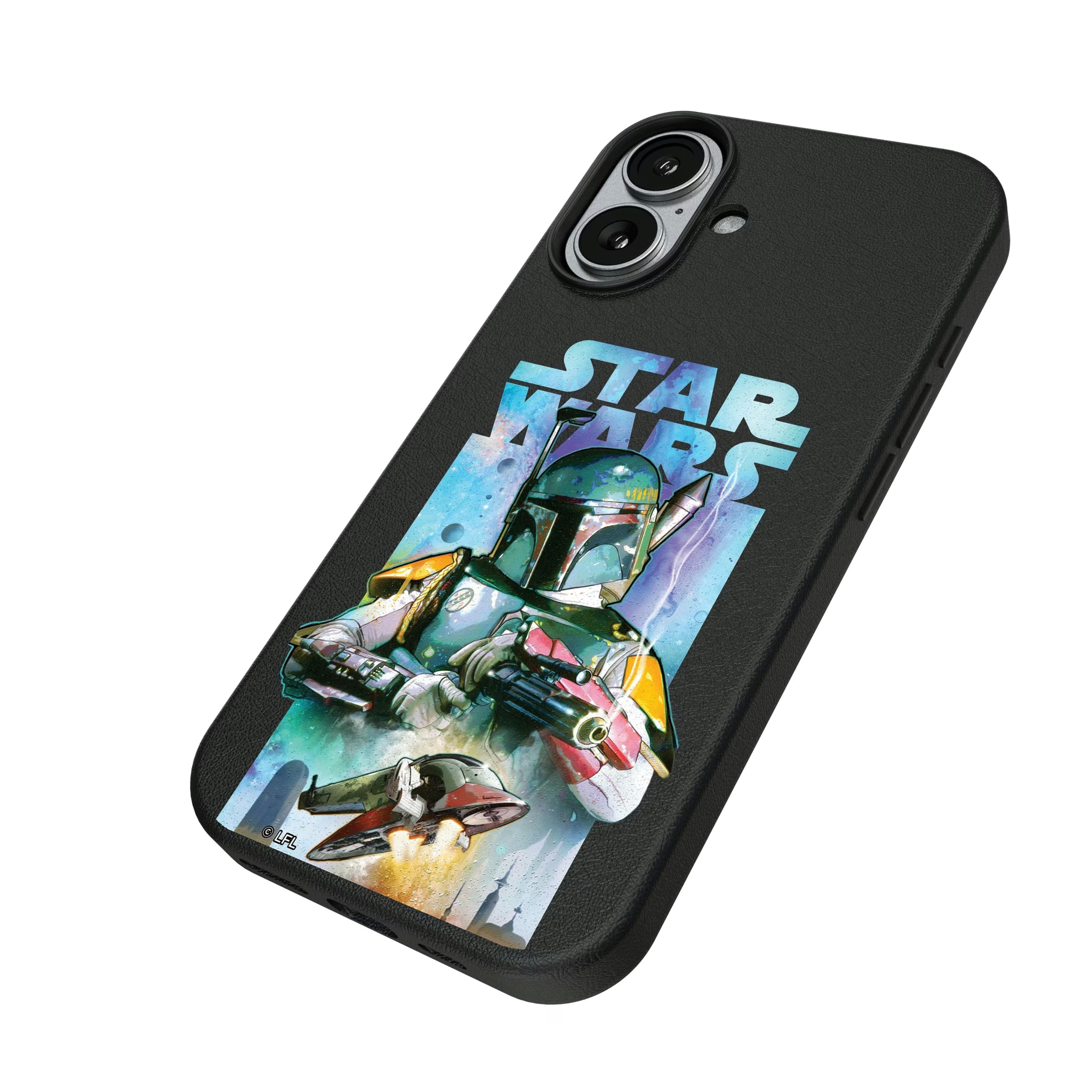 Star Wars Boba Fett Portrait Collage iPhone MagSafe Compatible Phone Case for Apple iPhone - Isometric View#Device_iPhone 17
