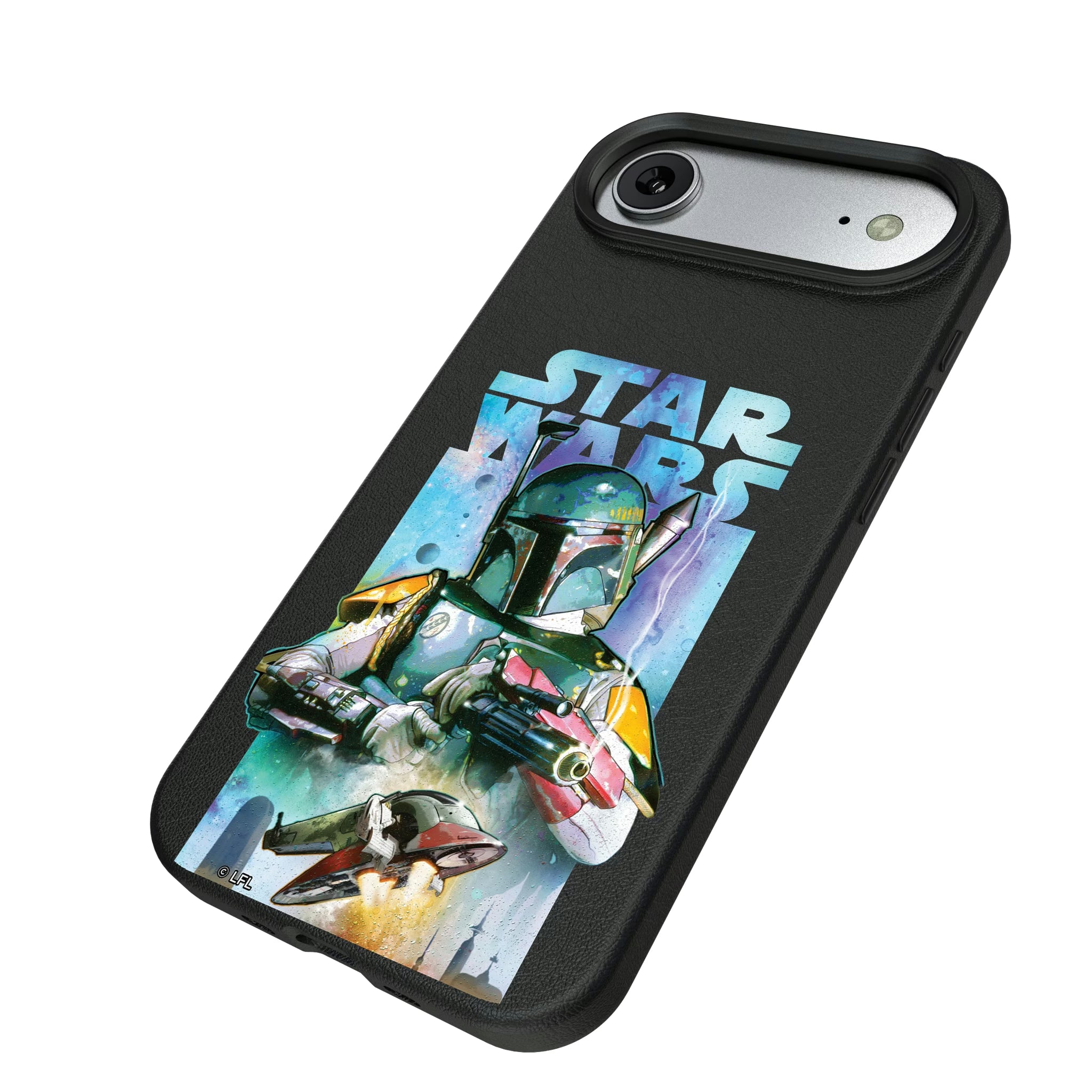 Star Wars Boba Fett Portrait Collage iPhone MagSafe Compatible Phone Case for Apple iPhone - Isometric View#Device_iPhone Air