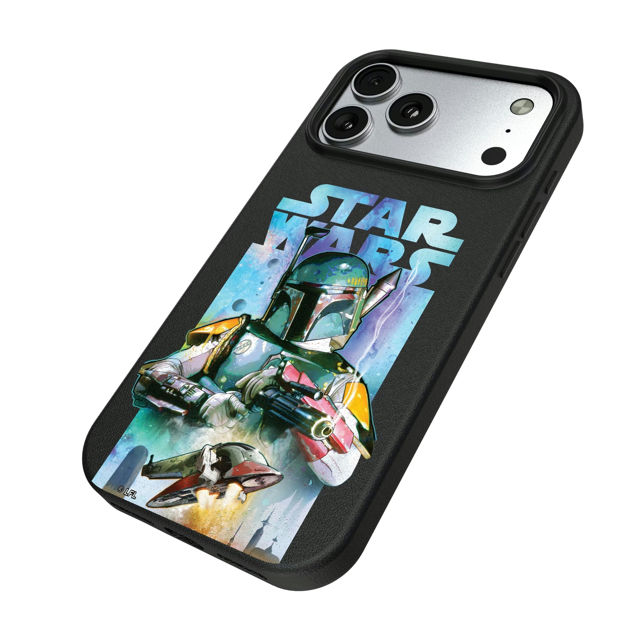 Star Wars Boba Fett Portrait Collage iPhone MagSafe Compatible Phone Case for Apple iPhone - Isometric View#Device_iPhone 17 Pro Max