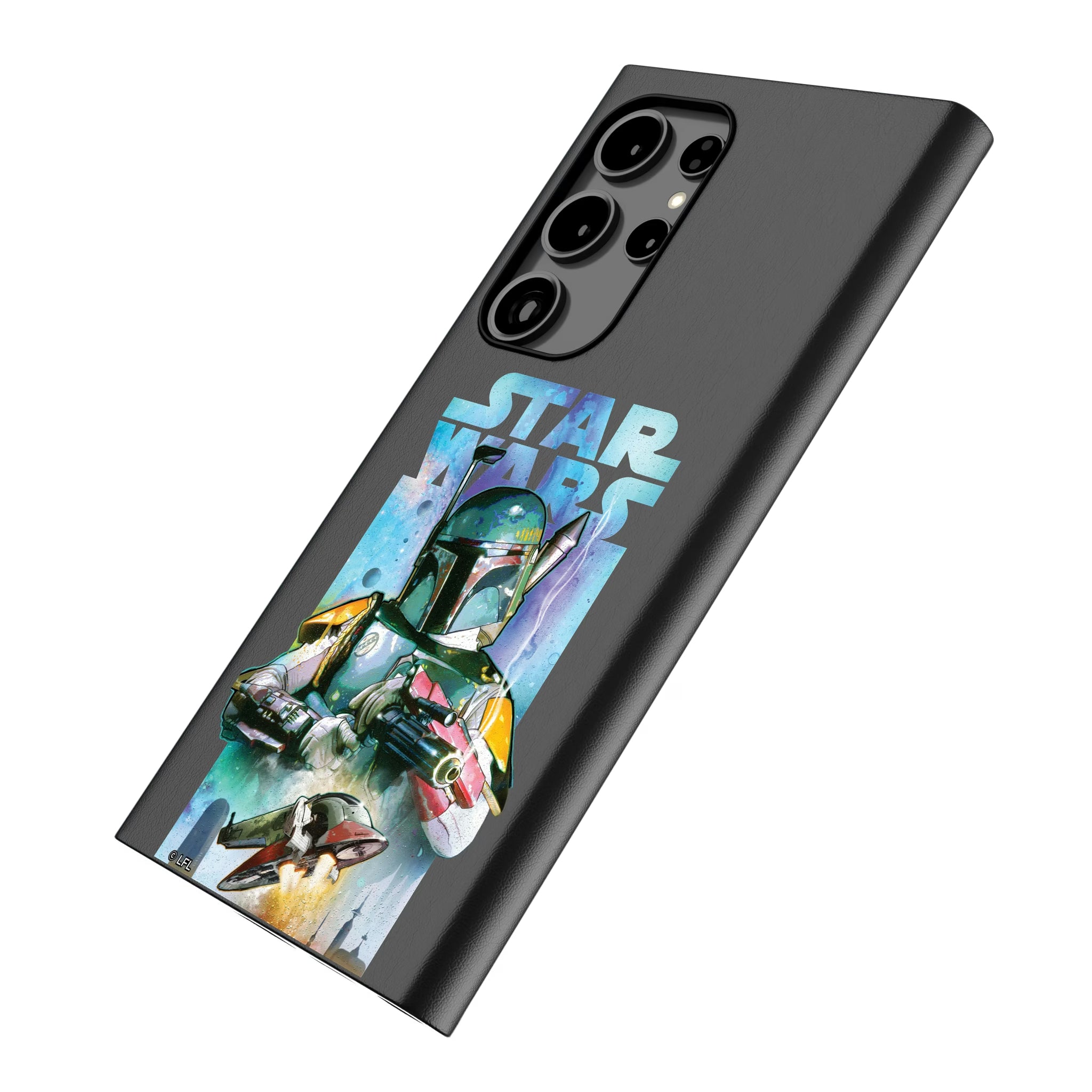 Star Wars Boba Fett Portrait Collage Galaxy MagSafe Compatible Phone Case for Samsung Galaxy - Isometric View