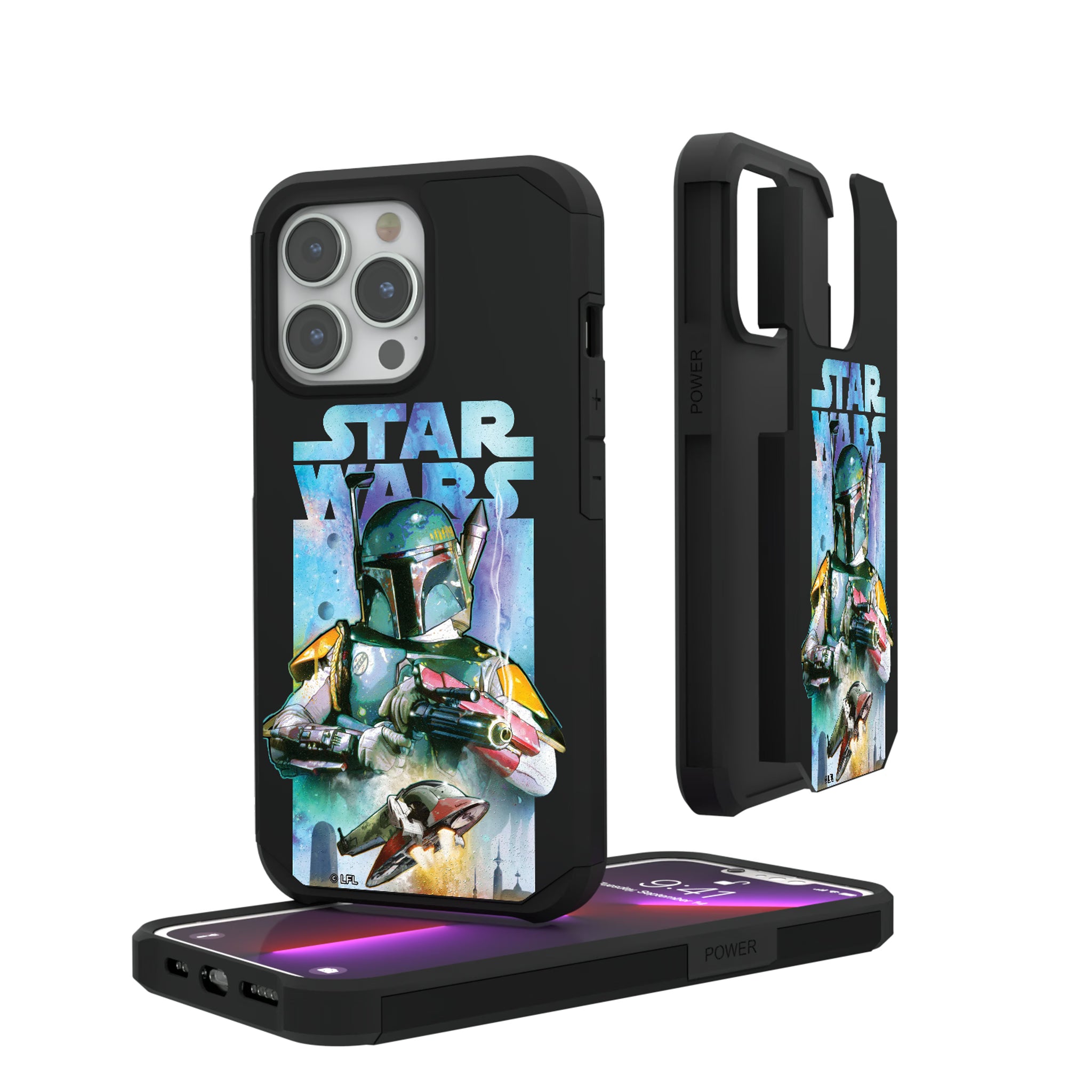 Star Wars Boba Fett Portrait Collage iPhone Rugged Phone Case for Apple iPhone