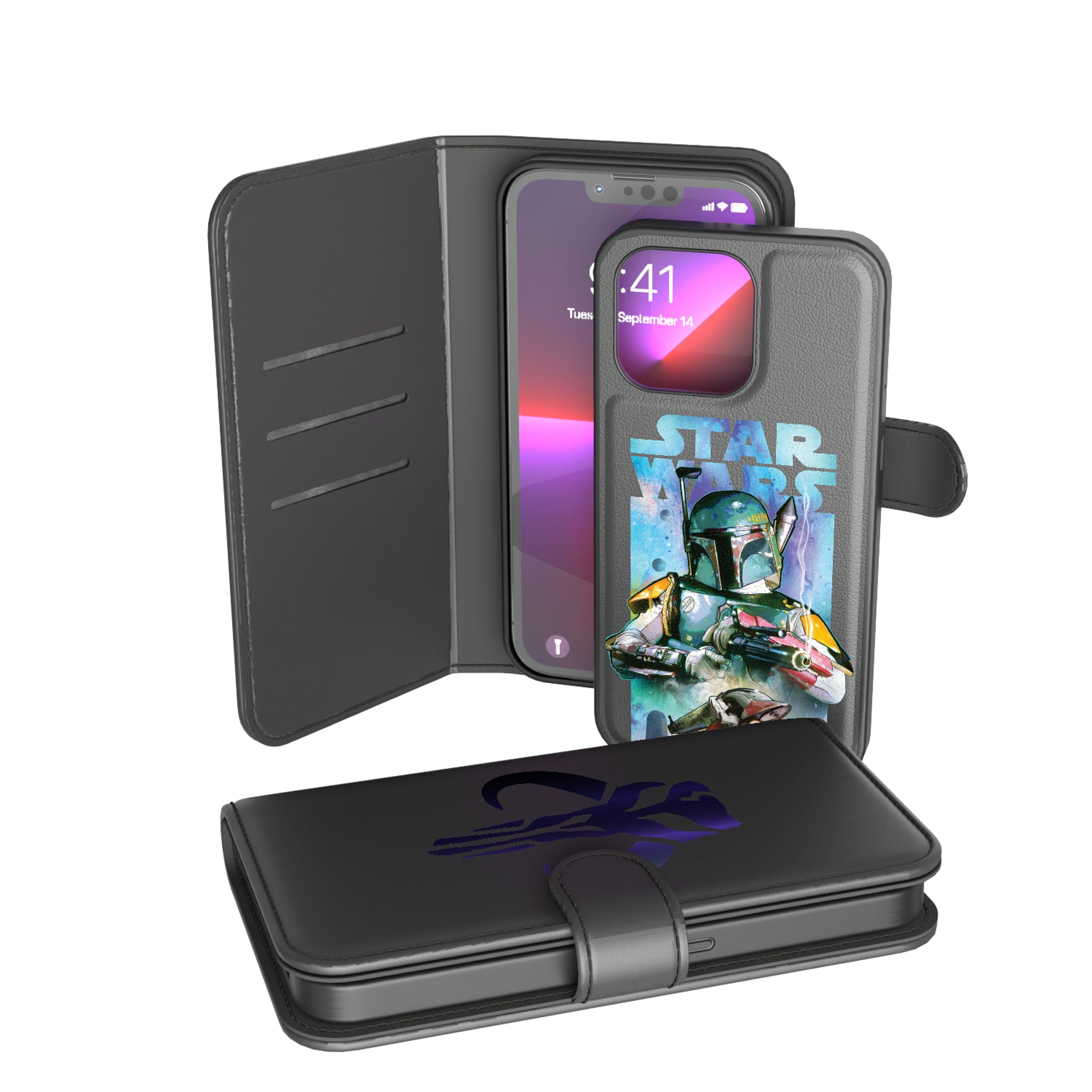 Star Wars Boba Fett Portrait Collage iPhone Wallet Phone Case for Apple iPhone