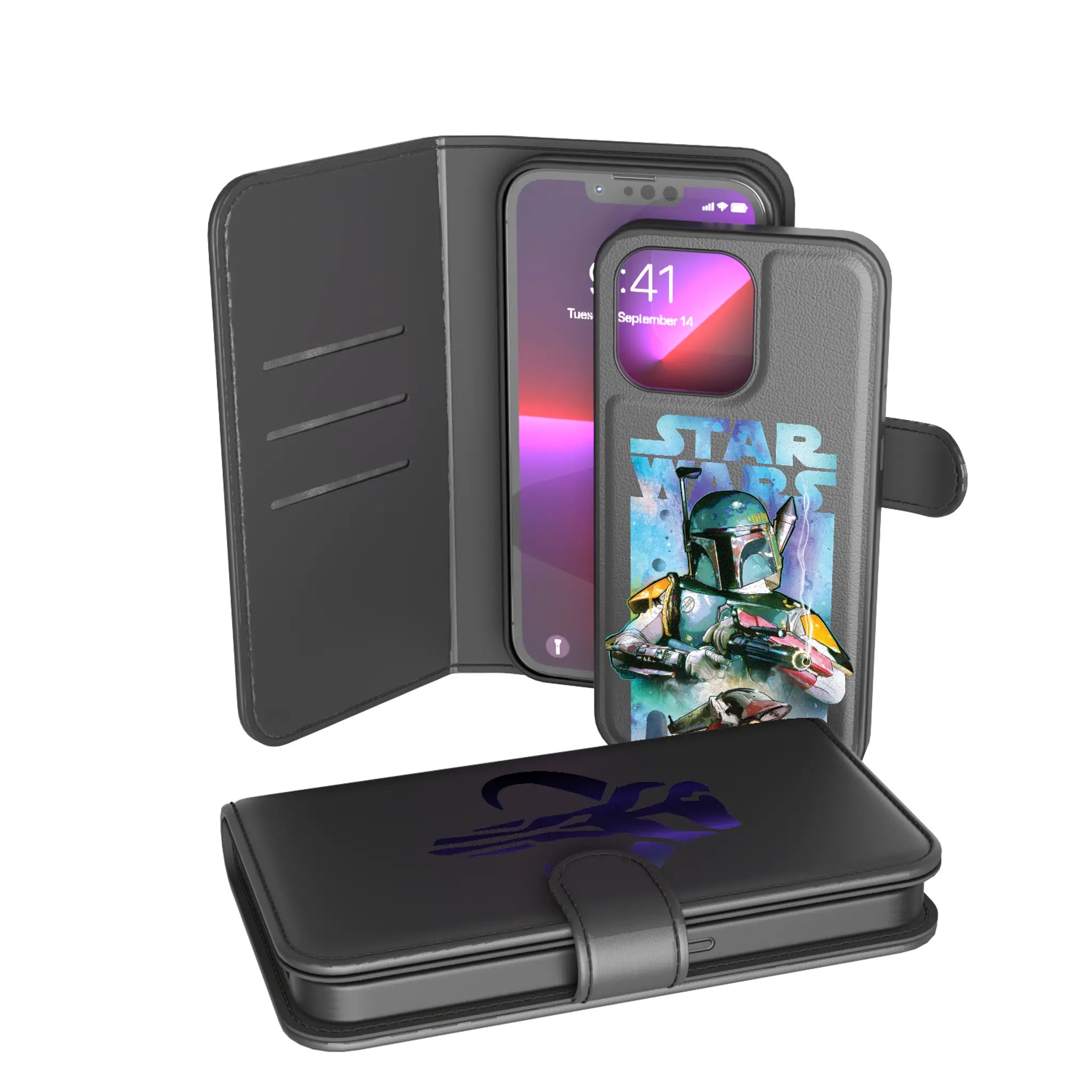 Star Wars Boba Fett Portrait Collage iPhone Wallet Phone Case for Apple iPhone