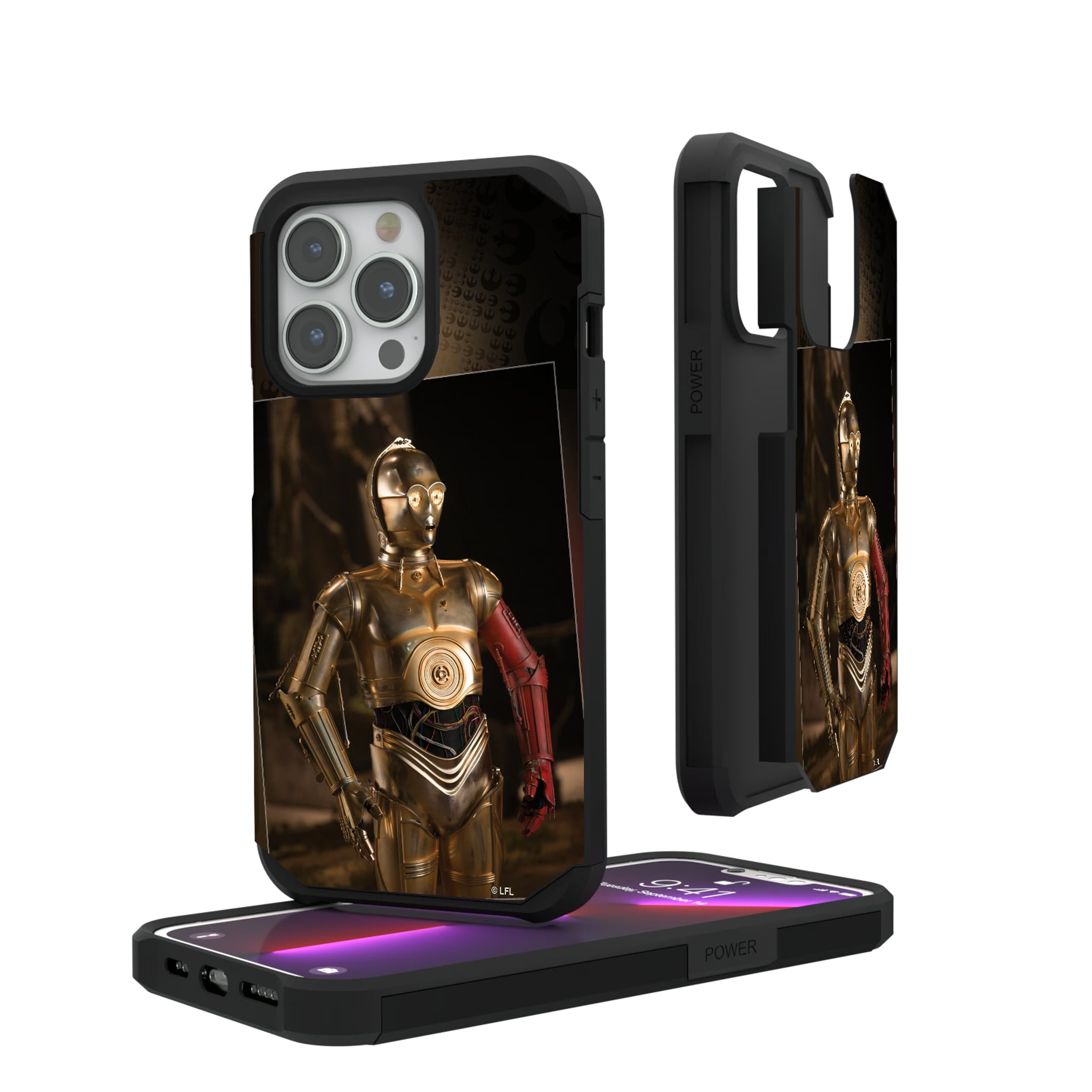 Star Wars C-3PO Portrait iPhone Rugged Phone Case for Apple iPhone#Device_iPhone 13 Pro
