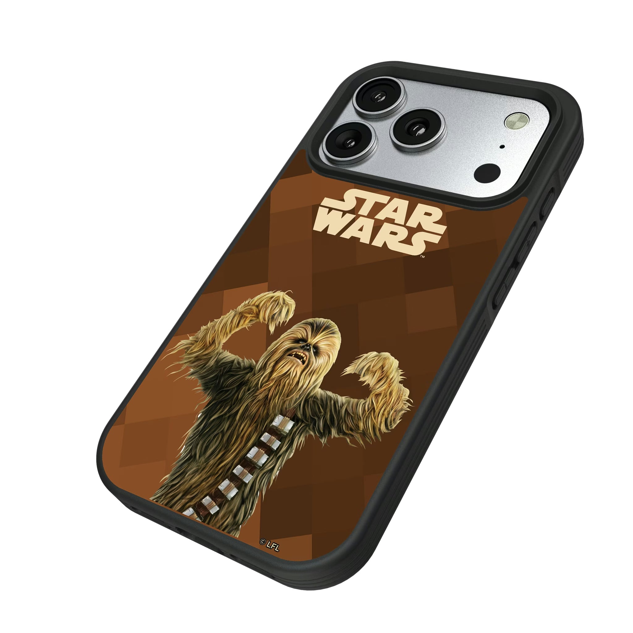 Star Wars Chewbacca Color Block iPhone Bump Phone Case for Apple iPhone - Isometric View#Device_iPhone 17 Pro