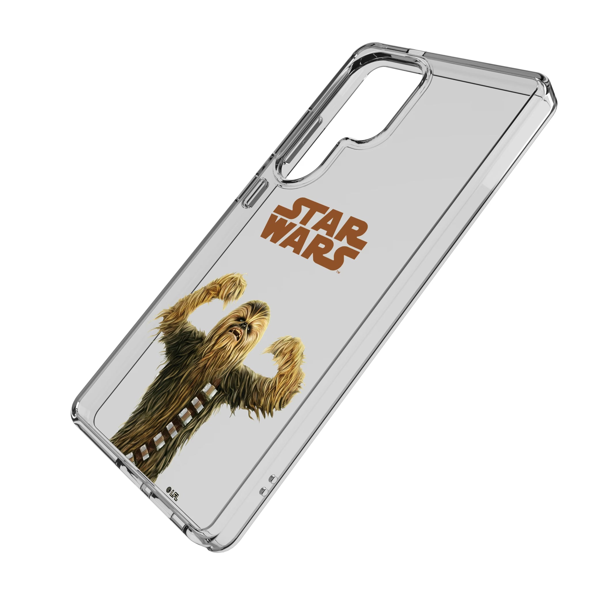 Star Wars Chewbacca Color Block Galaxy Clear Phone Case for Samsung Galaxy - Isometric View
