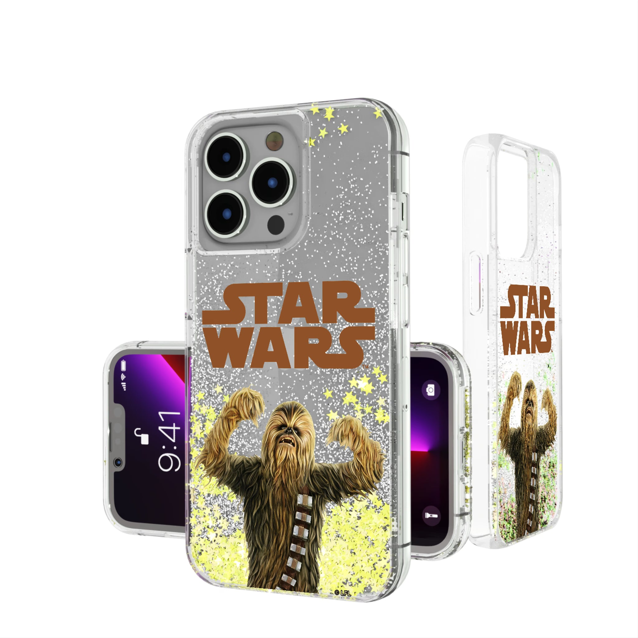 Star Wars Chewbacca Color Block iPhone Glitter Phone Case for Apple iPhone